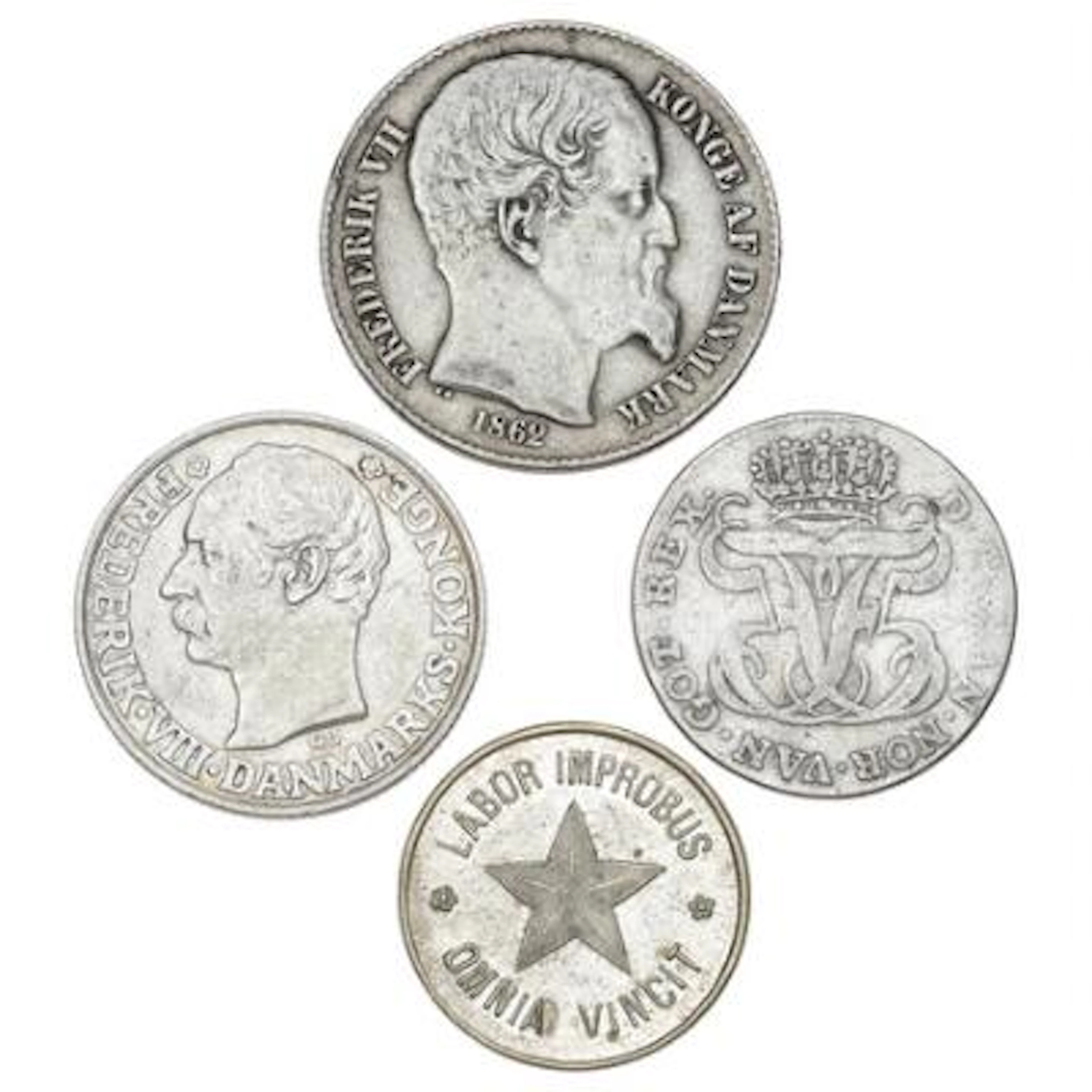 Danish West Indies, collection of coins, in total 12 pcs – Bruun Rasmussen