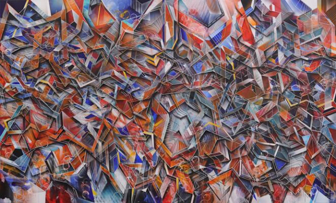 Morten Andersen: "Neural Handshake". Signed on the reverse. Acrylic