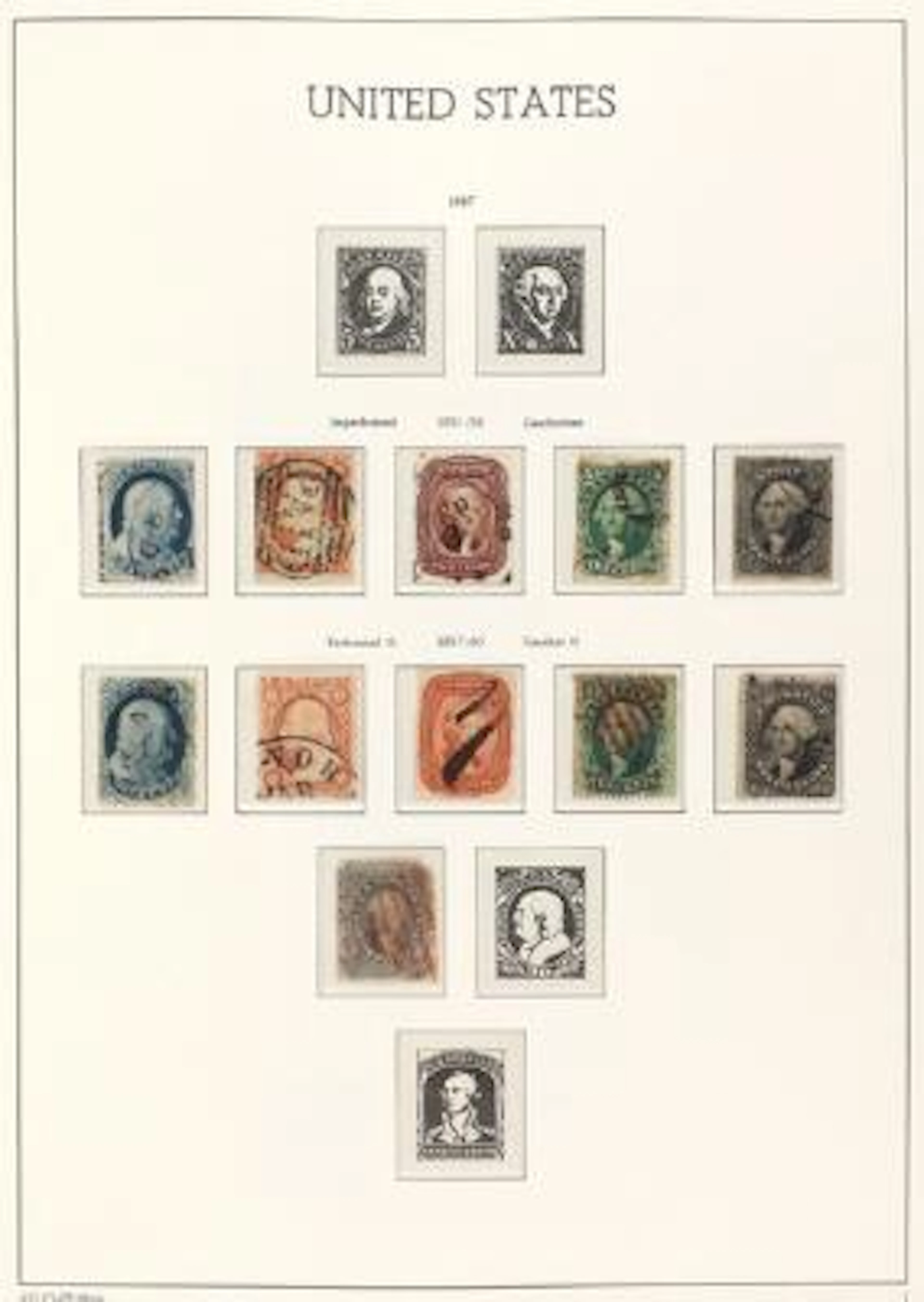 USA. 1851-1974. Old collection in one large binder + 2 stockbooks.