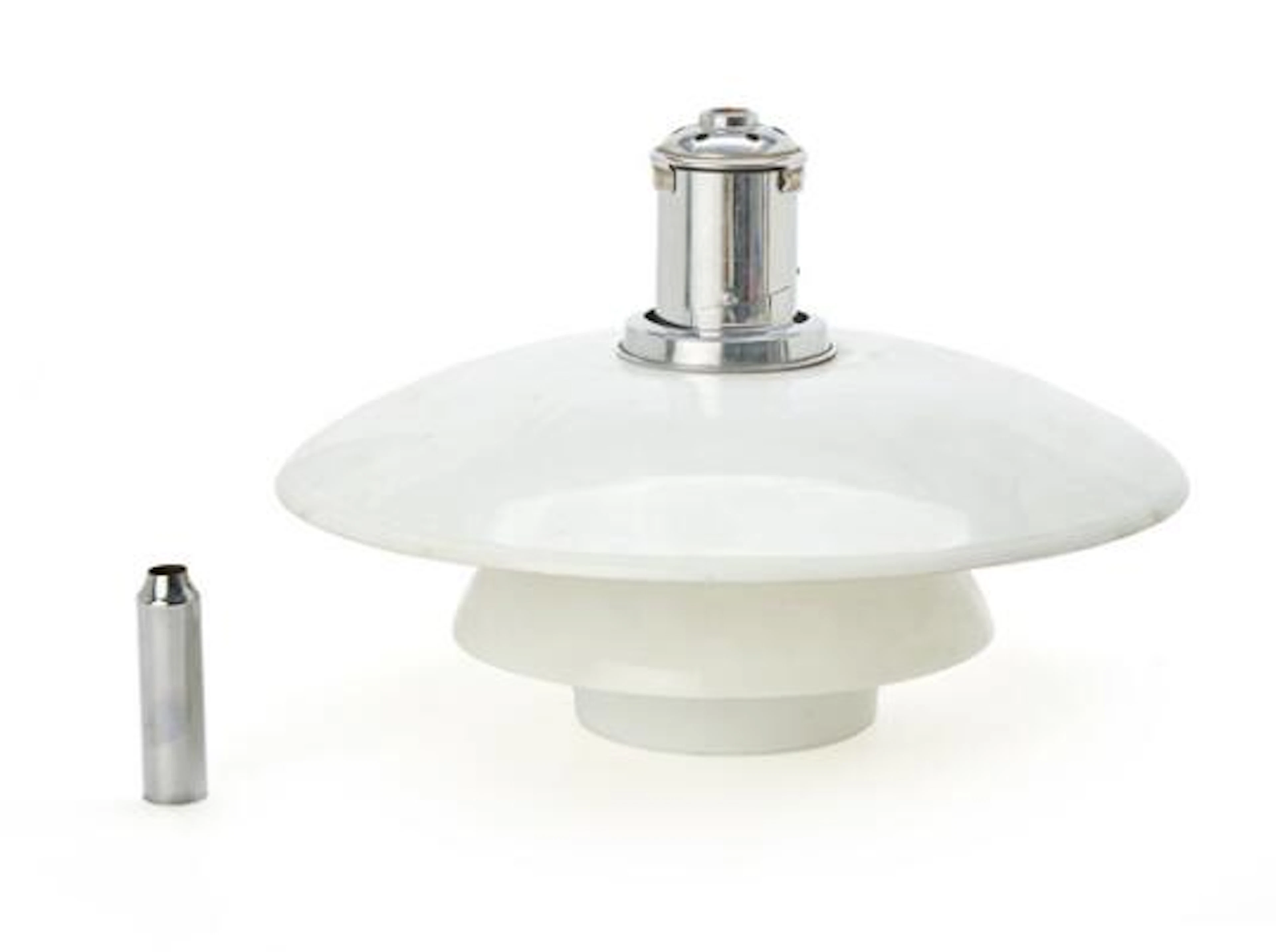Poul Henningsen: "PH 3,5/3". Pendant with chromed bayonet socket house.