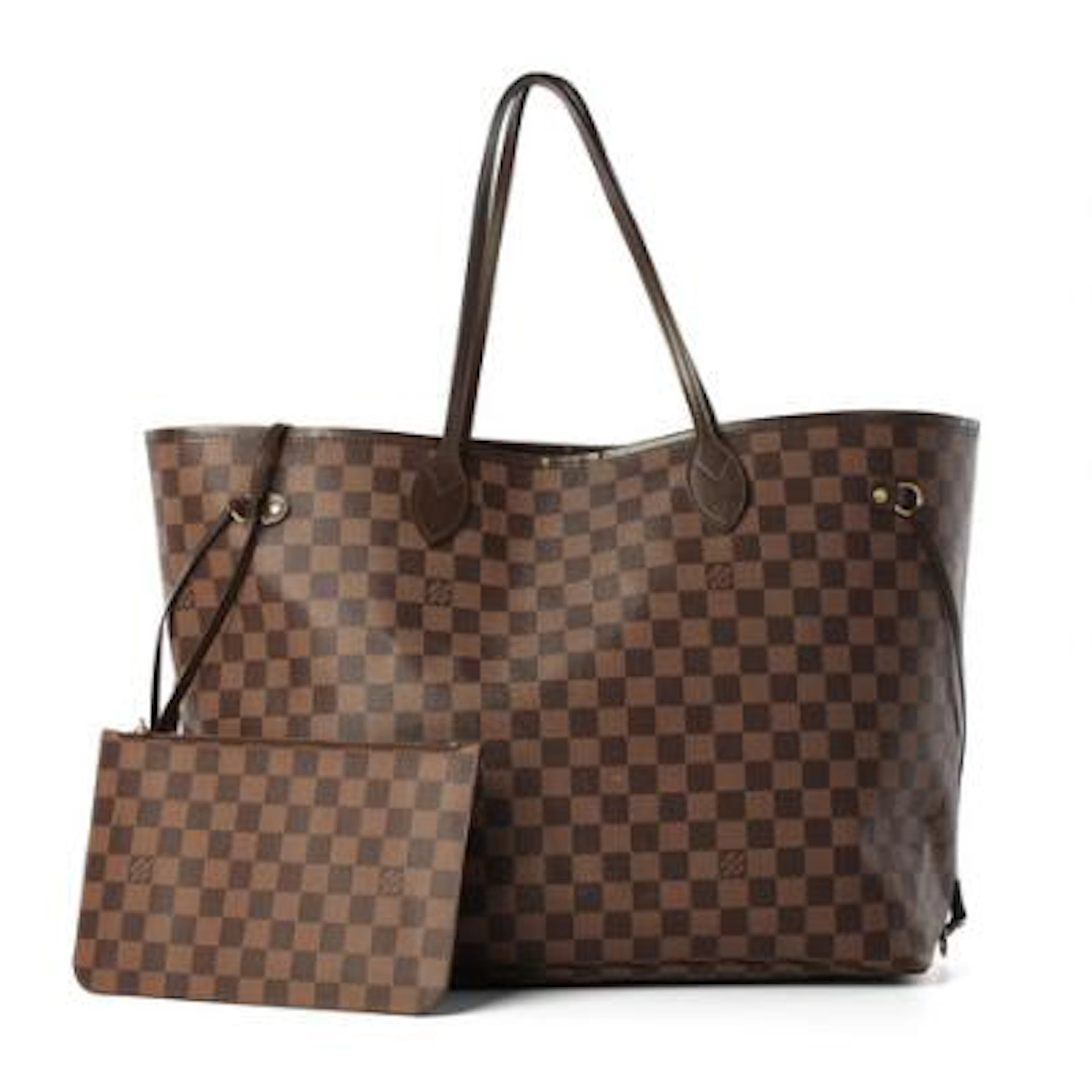 Louis Vuitton: A "Neverfull GM" tote bag of Damier Ebene canvas with