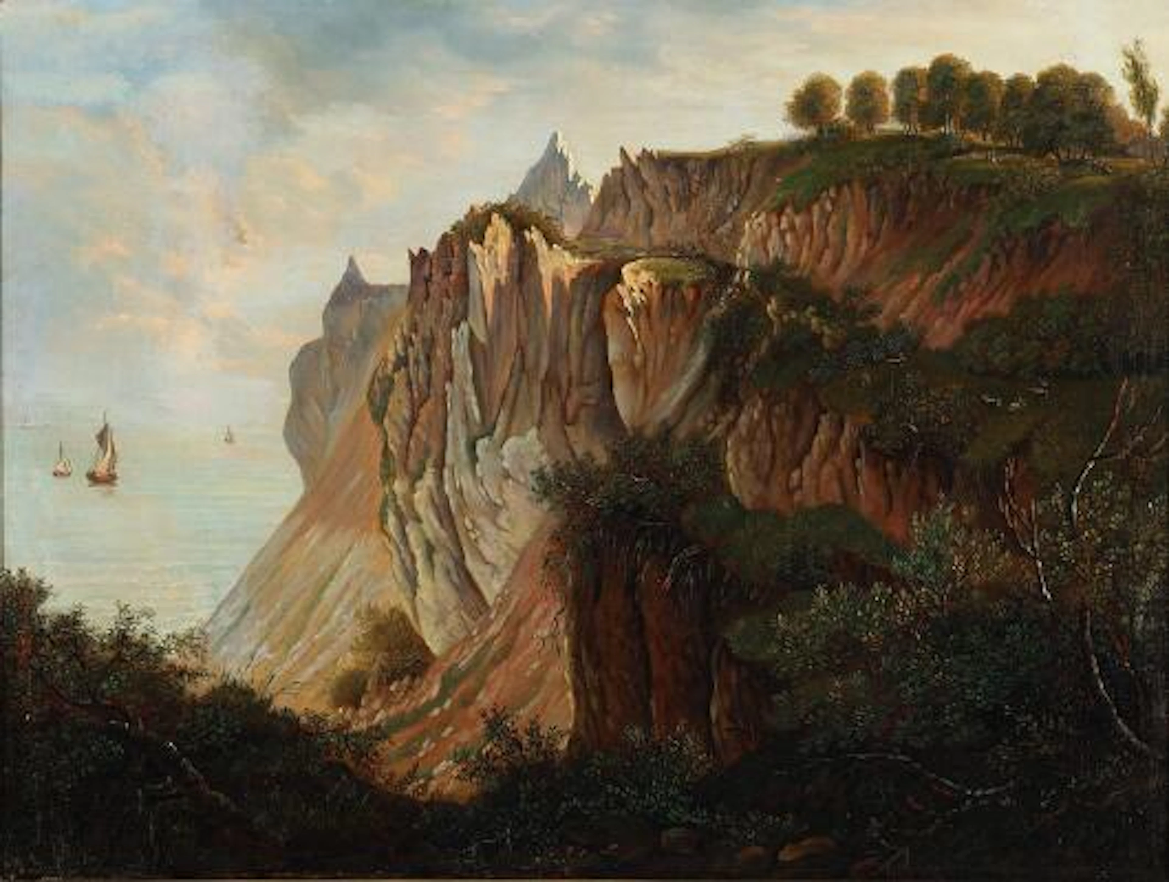 Danish Golden Age painter, mid-19th century: View of the Cliffs of