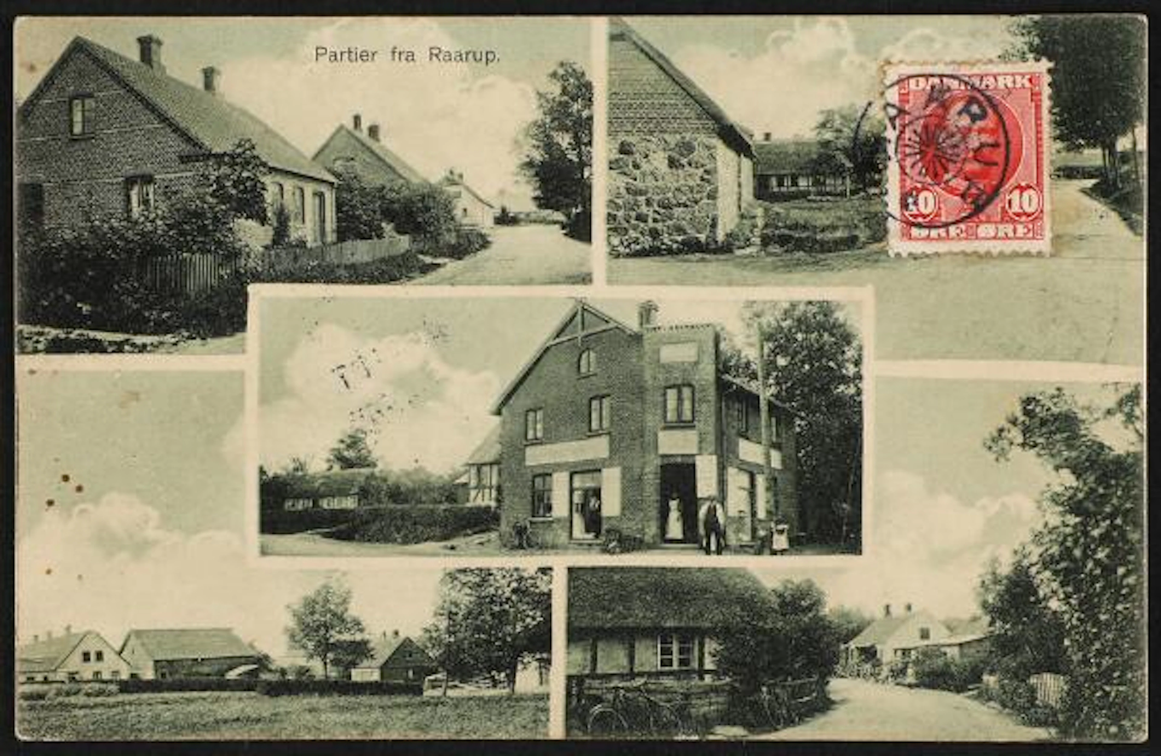 RAARUP. 1907. Frederik VIII. 10 Øre, red. Frontside franked postcard