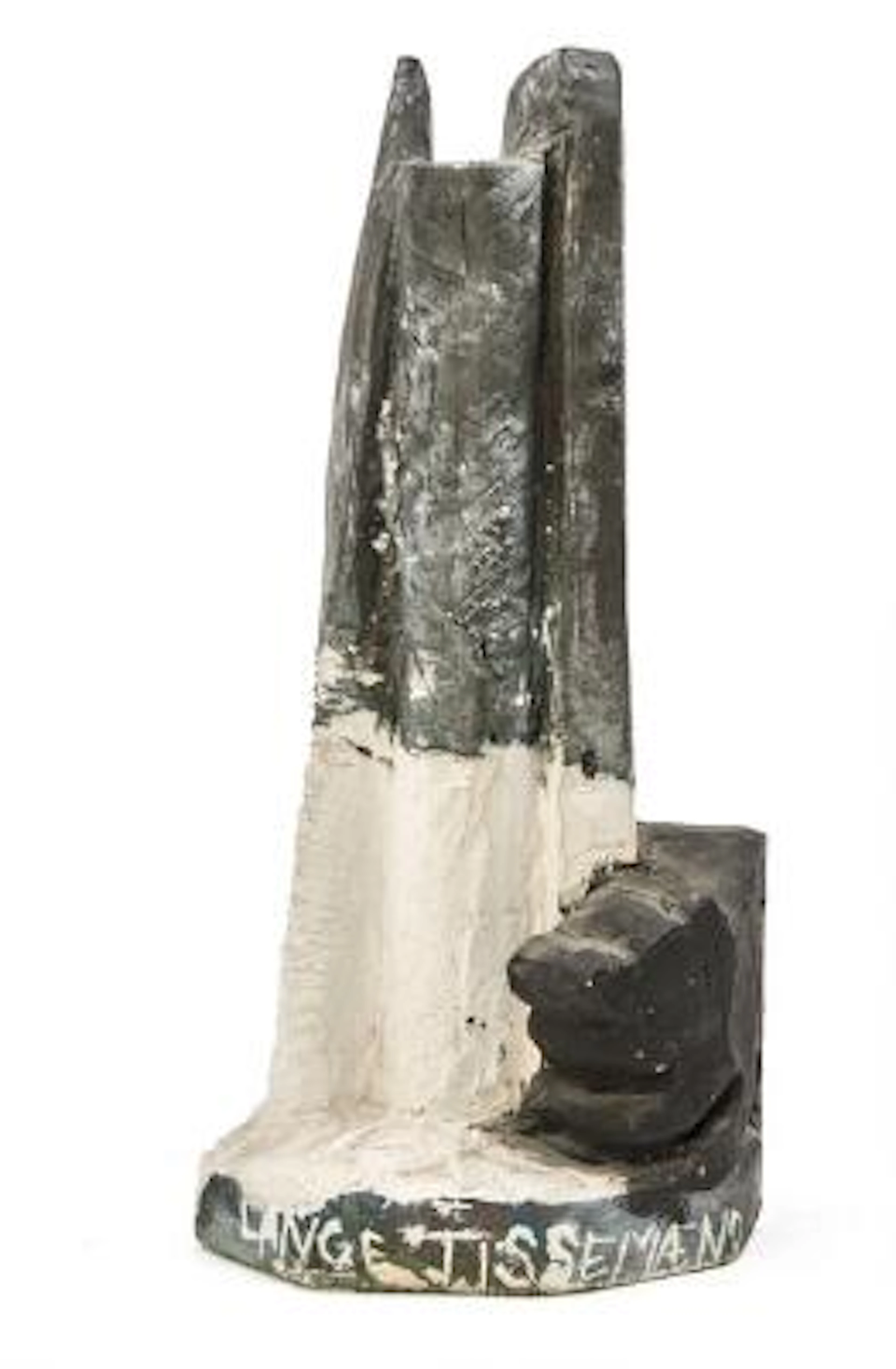 Martin R. Olsen: "Lange tissemænd". Signed MRO 1988. Painted plaster.