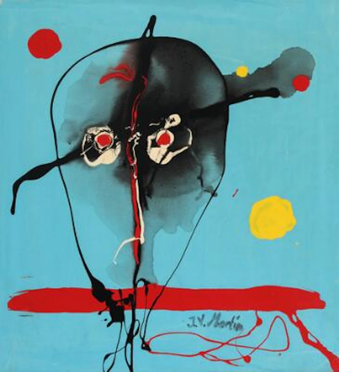 J.V. Martin: "The Cannibal", 1990. Signed J.V. Martin and on the verso