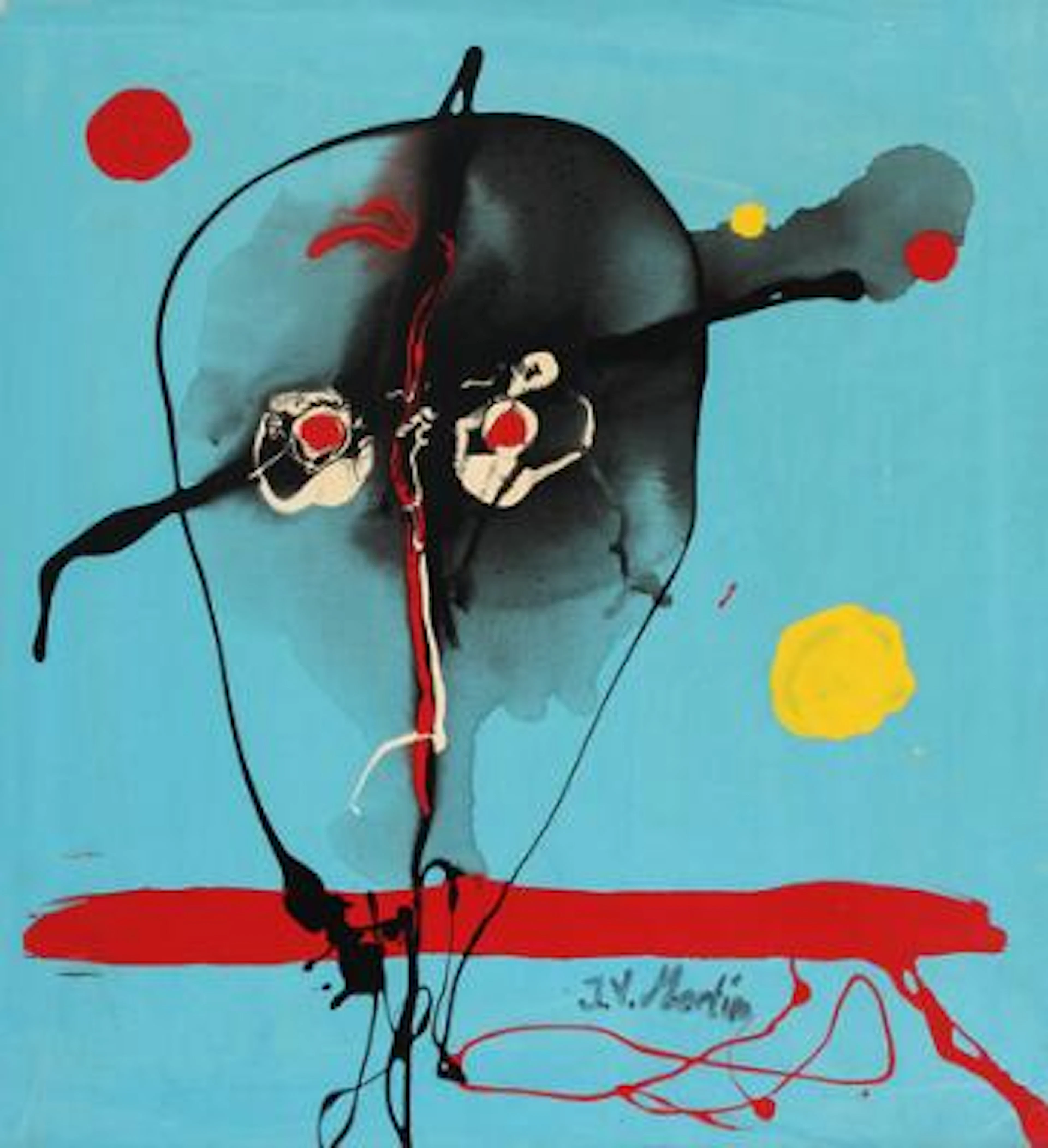 J.V. Martin: "The Cannibal", 1990. Signed J.V. Martin and on the verso