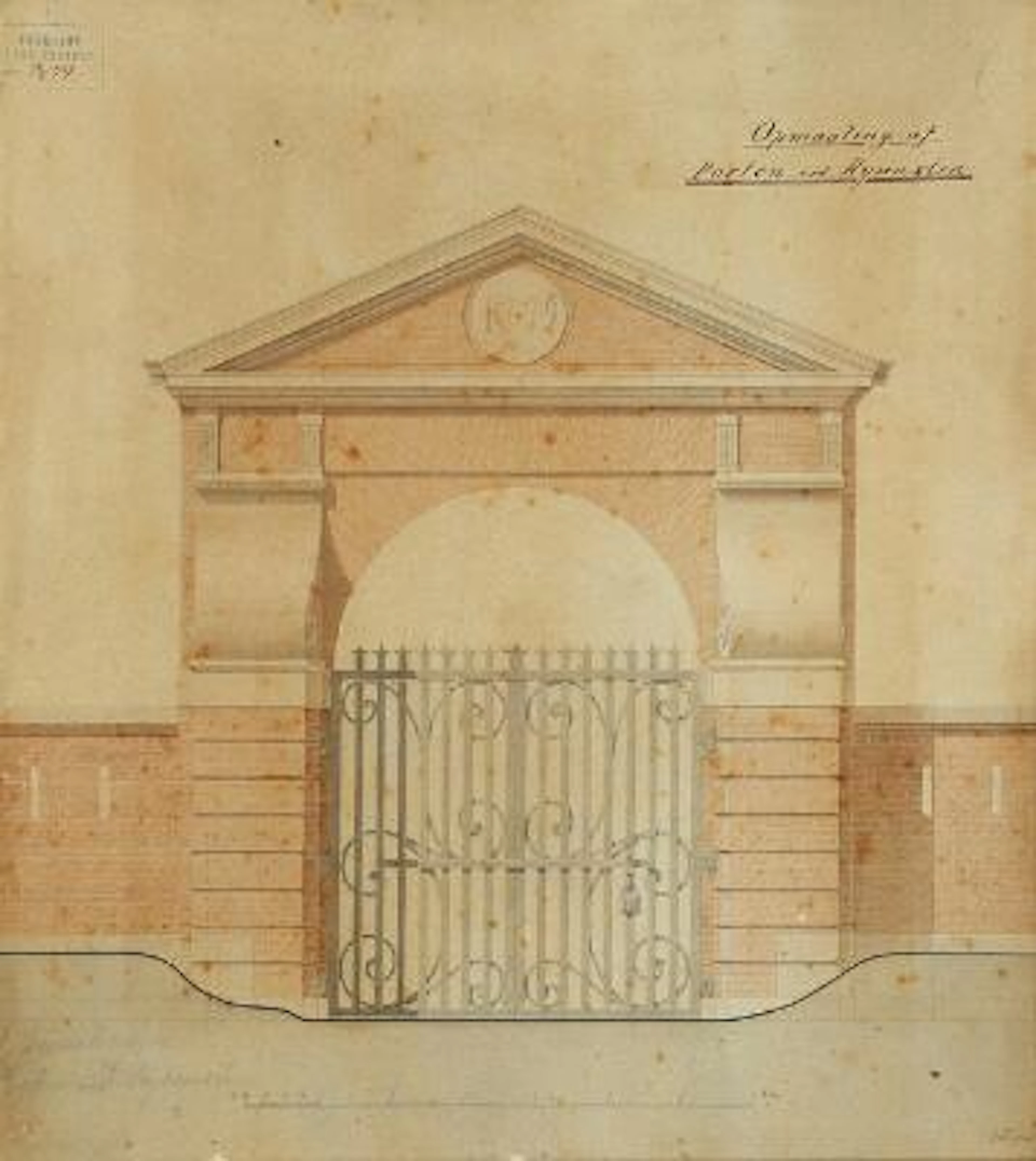 Danish painter, 19th century: Measuring of the Gate at Rysensten.