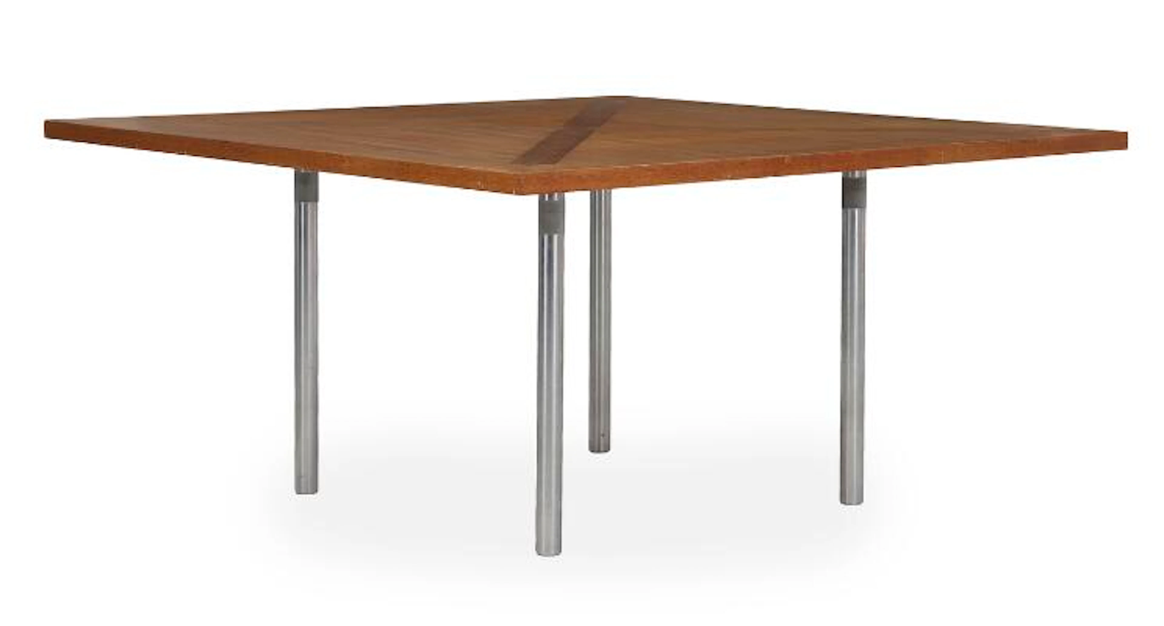 Poul Kjærholm: "PK 140". Square table in mahogany with moulded edge