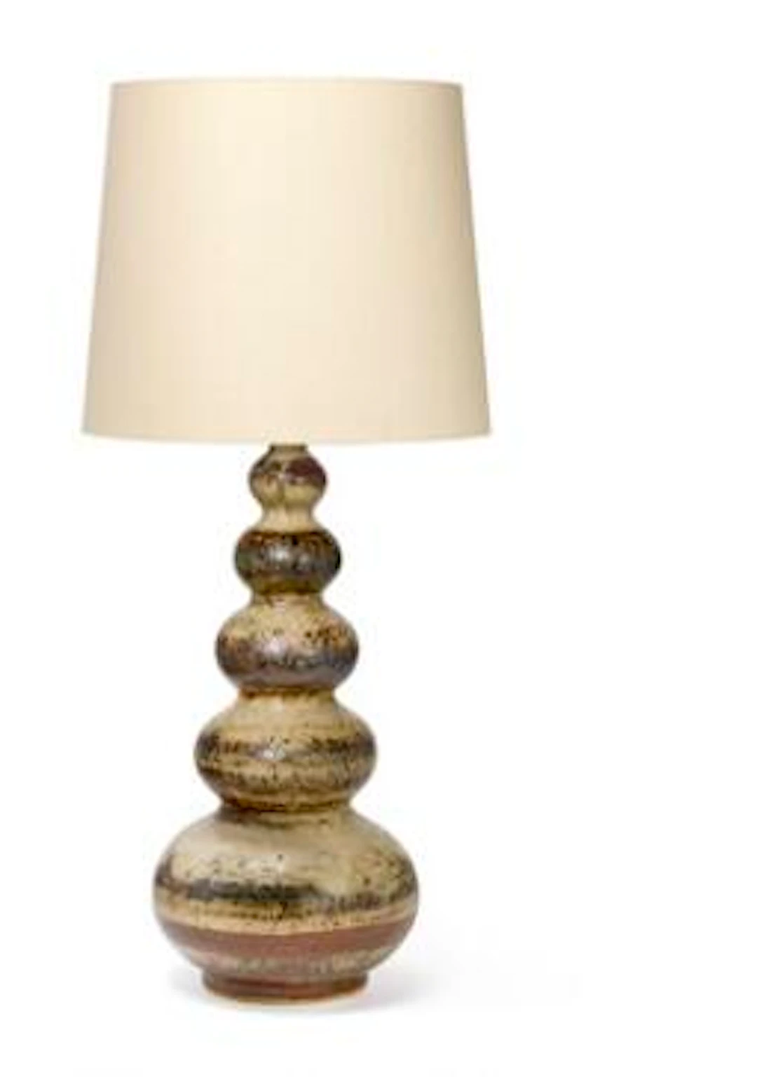 Axel Salto: A tall stoneware table lamp. Decorated with Sung glaze.