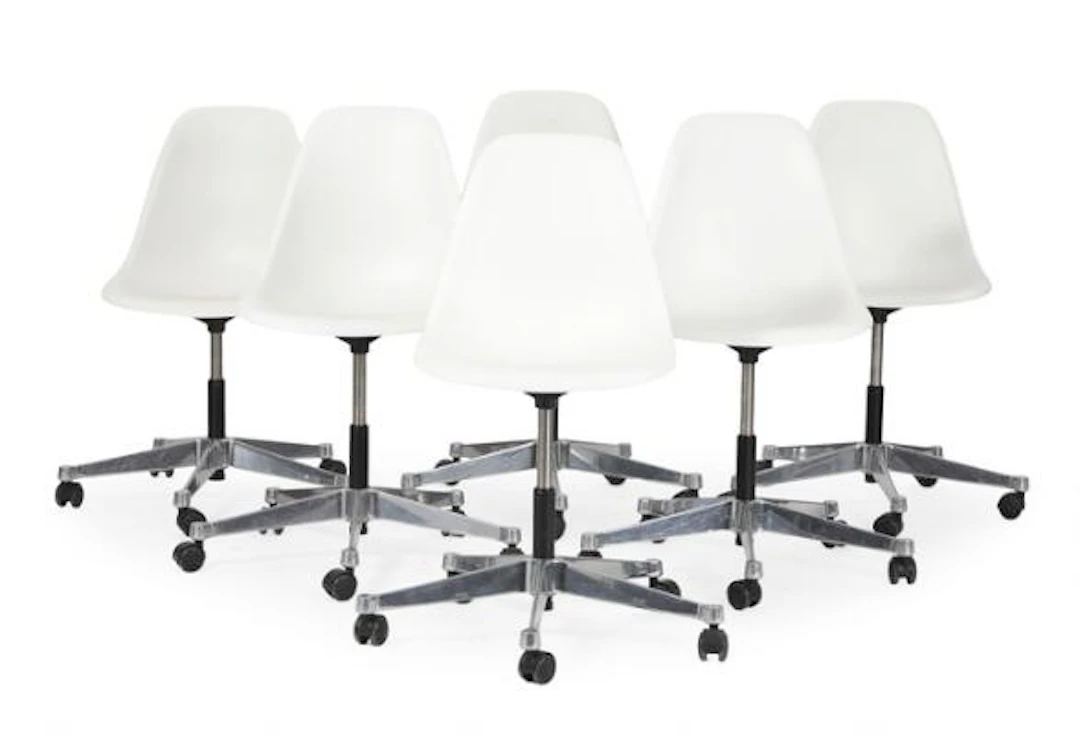 Charles Eames, Ray Eames: “Eames plastic chair”. Six chairs chair
