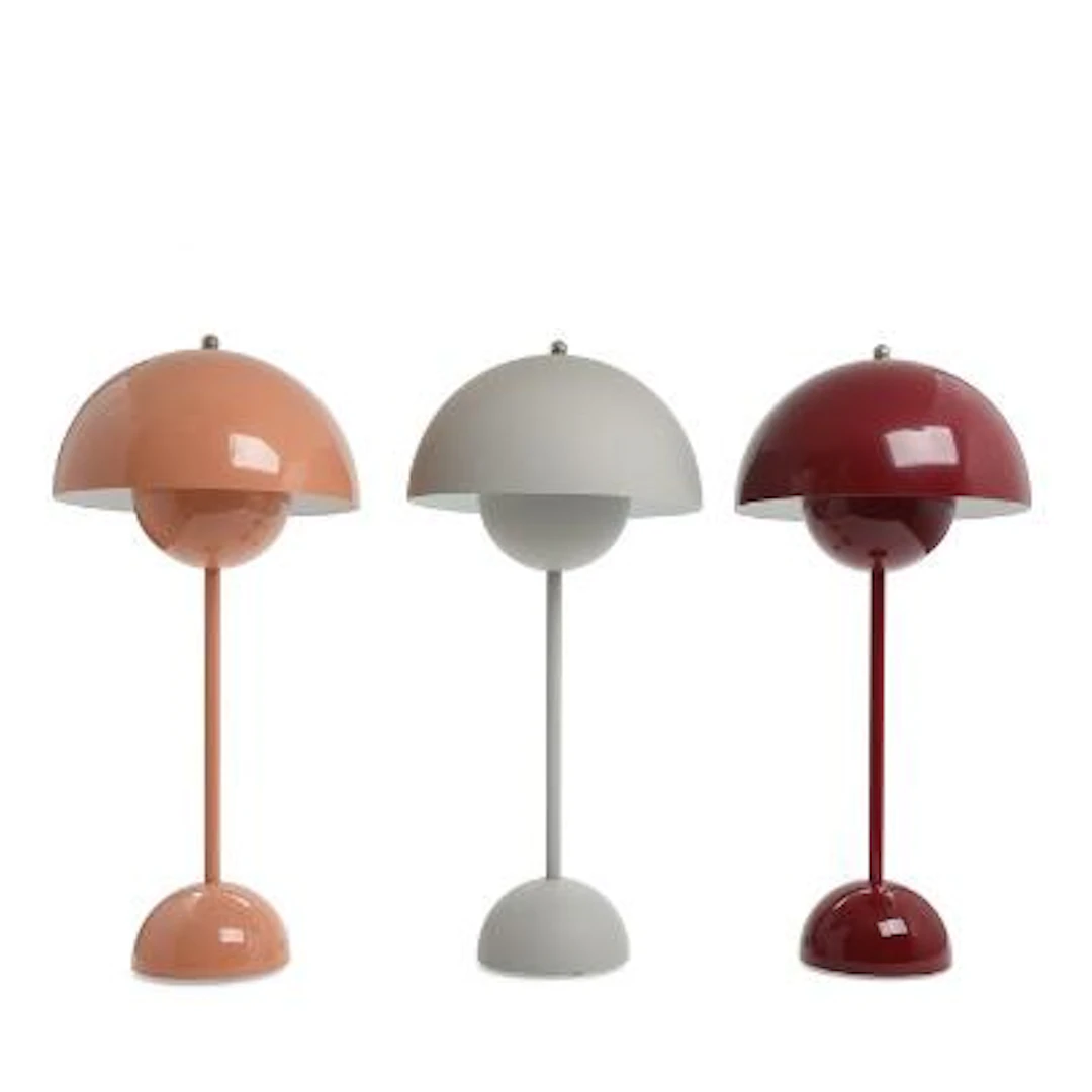 Verner Panton: Three Flowerpot table lamps in painted metal. Manufactured