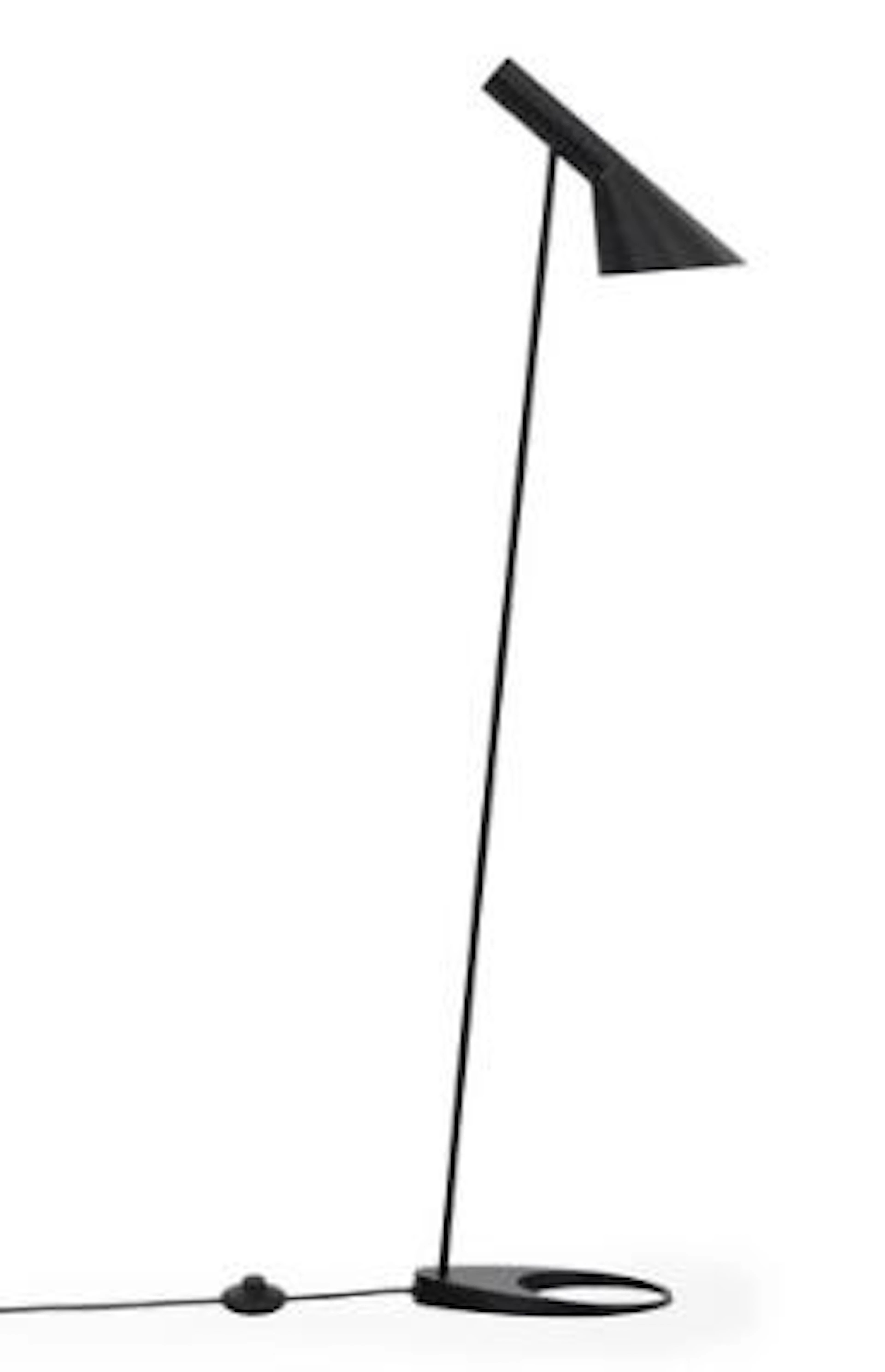 Arne Jacobsen: “AJ”. A black-lacquered metal floor lamp. Manufactured