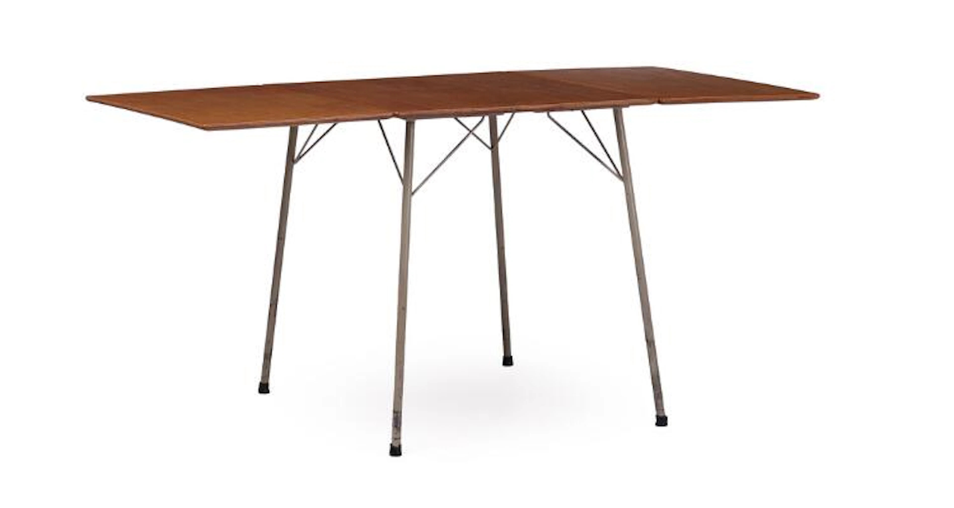 Arne Jacobsen: "Camping Table". Dining table with steel frame. Top