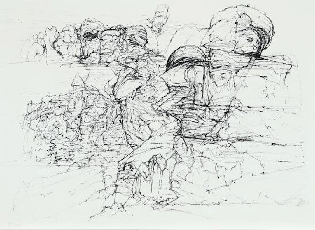 John Olsen: Untitled. Motif from the Faroe Islands. Signed JO 70