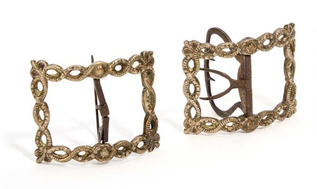 A pair of Danish Louis XVI silver shoe buckles. Maker Johan Henrik