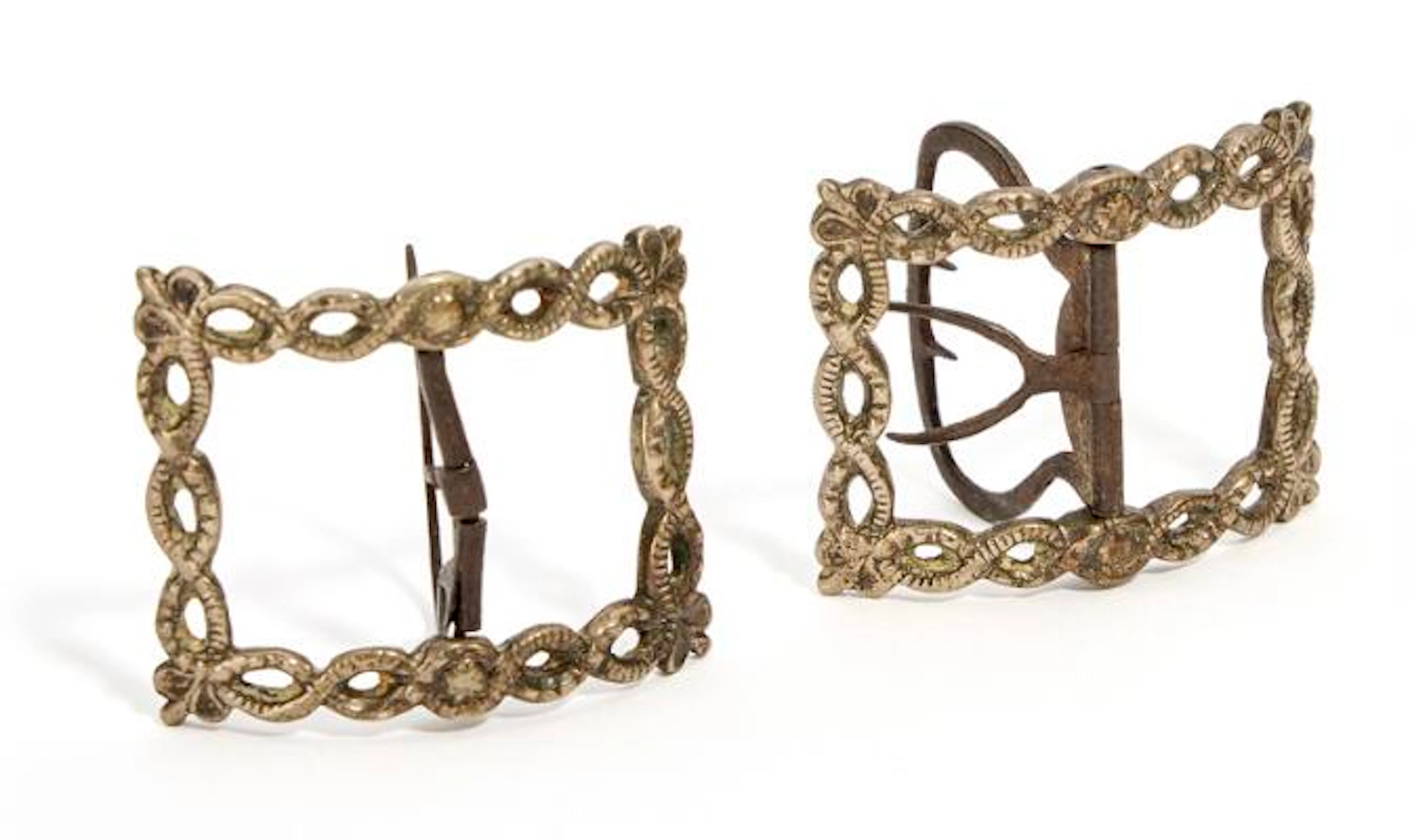 A pair of Danish Louis XVI silver shoe buckles. Maker Johan Henrik