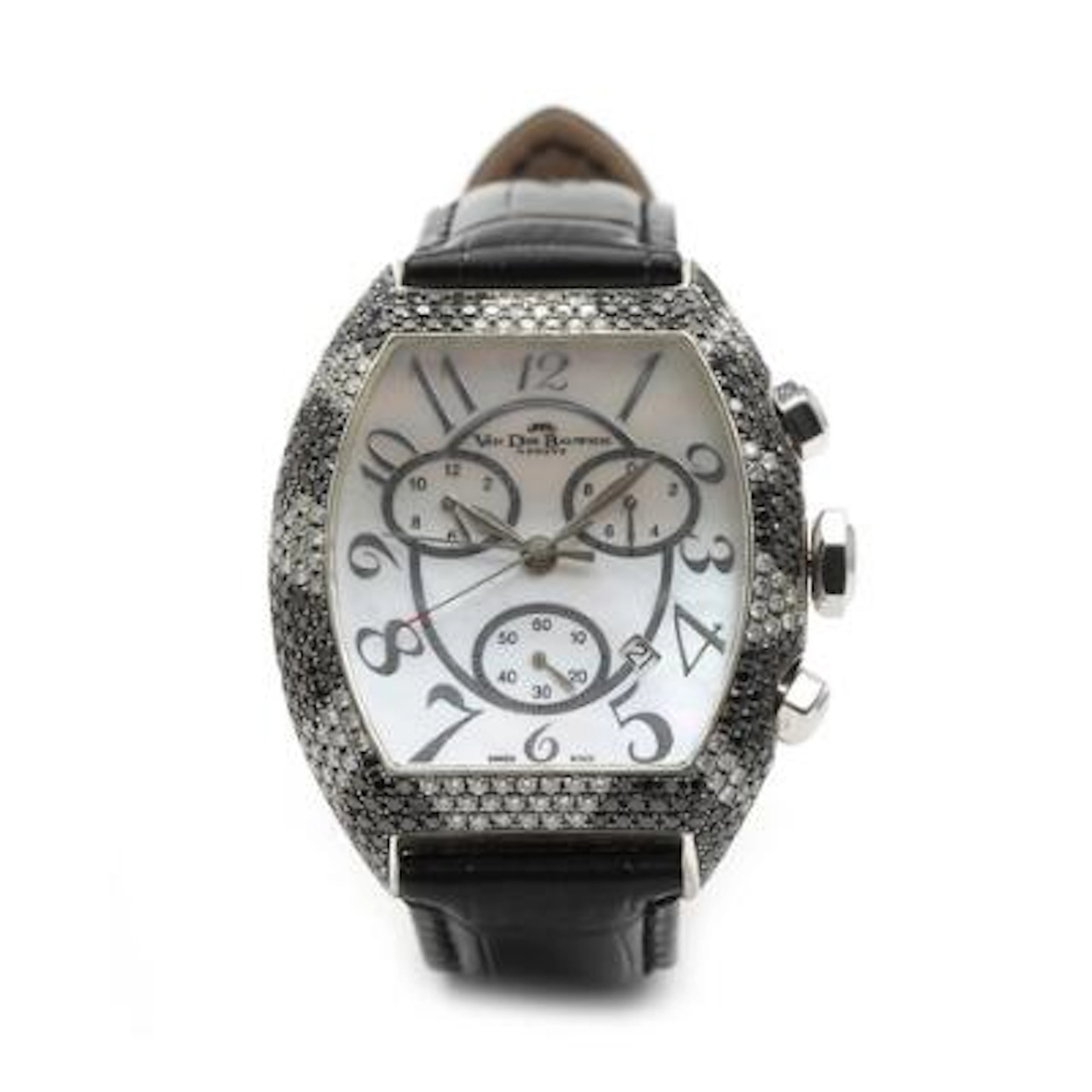 Van Der Bauwede: "Magnum Commander" diamond watch of silver. Ref.