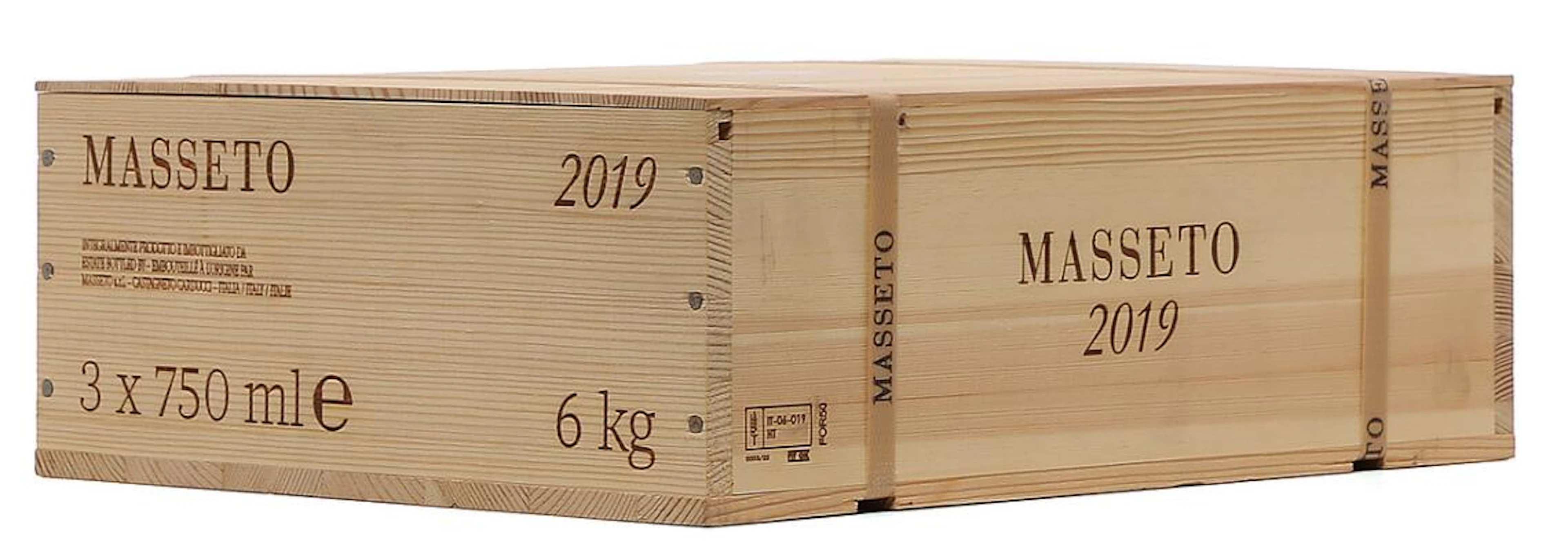 3 bts. Masseto, Tenuta dell'Ornellaia, Toscana IGT 2019 A (hf/in).
