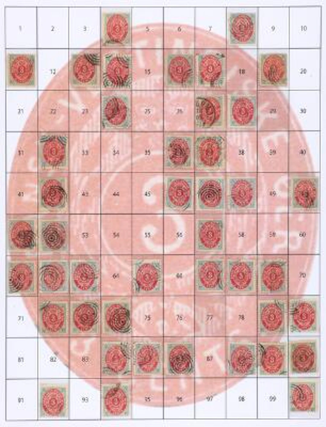 DWI. 1873-1902. Excellent coll. 3 Cents (1-9.pring) + 1902-Overprints.