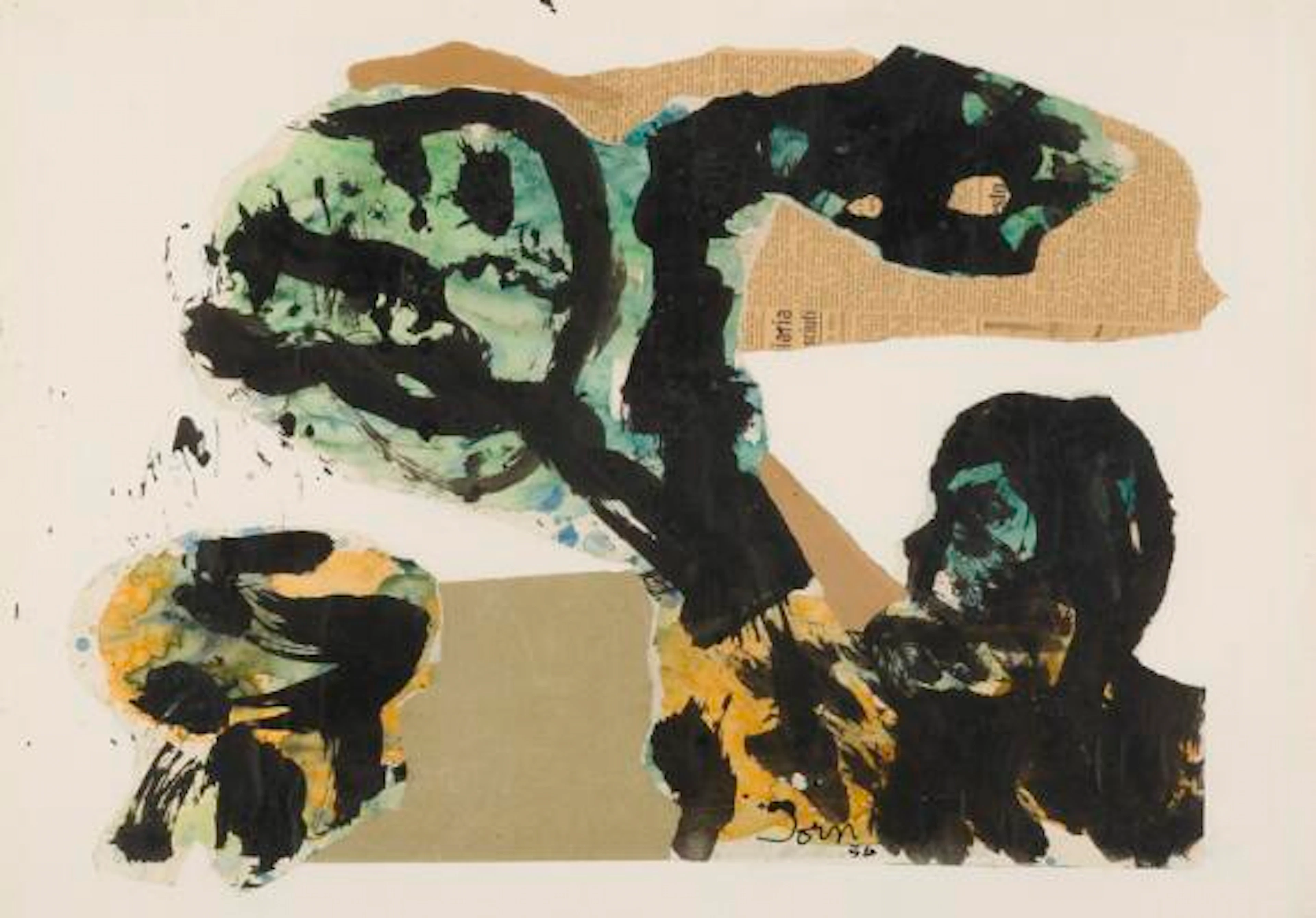 Asger Jorn: Untitled, 1956. Signed Jorn 56. Indian ink, watercolour