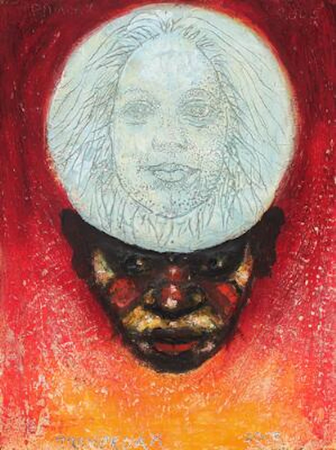 Kurt Trampedach: Portraits, 2005. Signed Trampedax. Oil and plaster