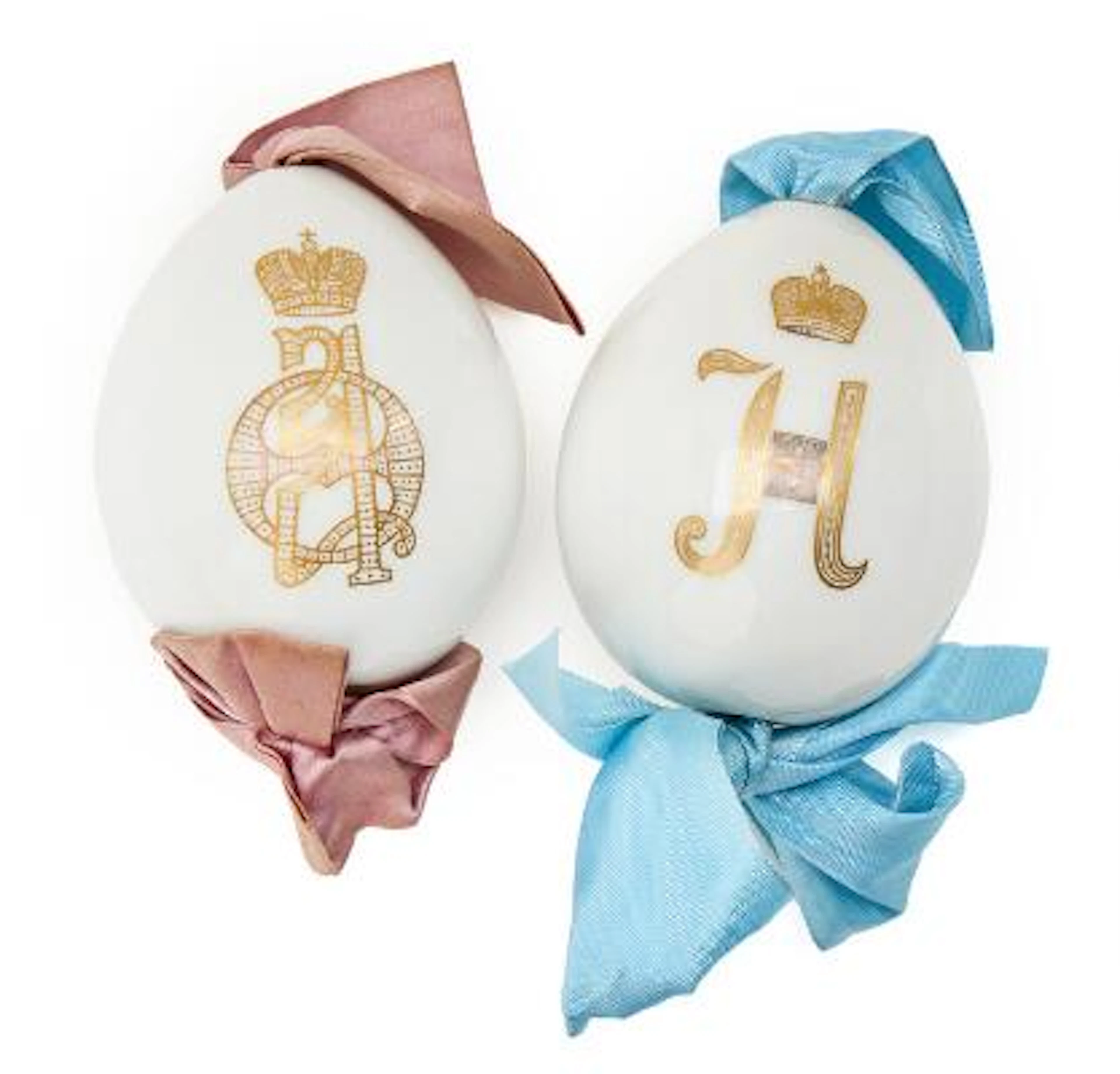The Imperial Porcelain Factory: Two Russian Easter egss with Tsar