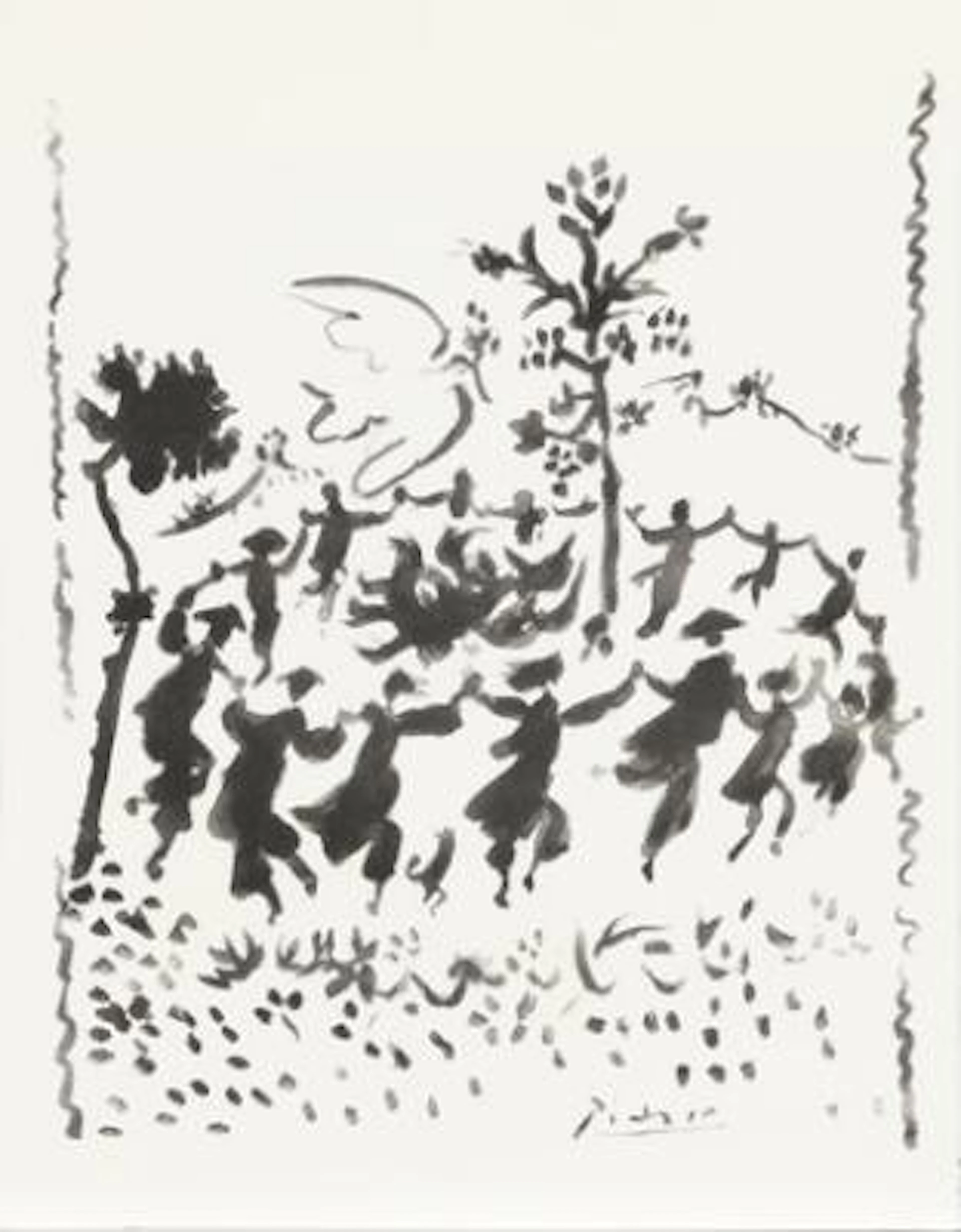 Pablo Picasso, after: “Vive la paix”. Signed in the print. Lithograph.