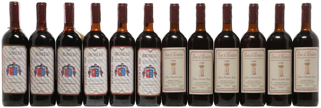 3 bts. Brunello di Montalcino Riserva, Padelletti 1990 etc. Total