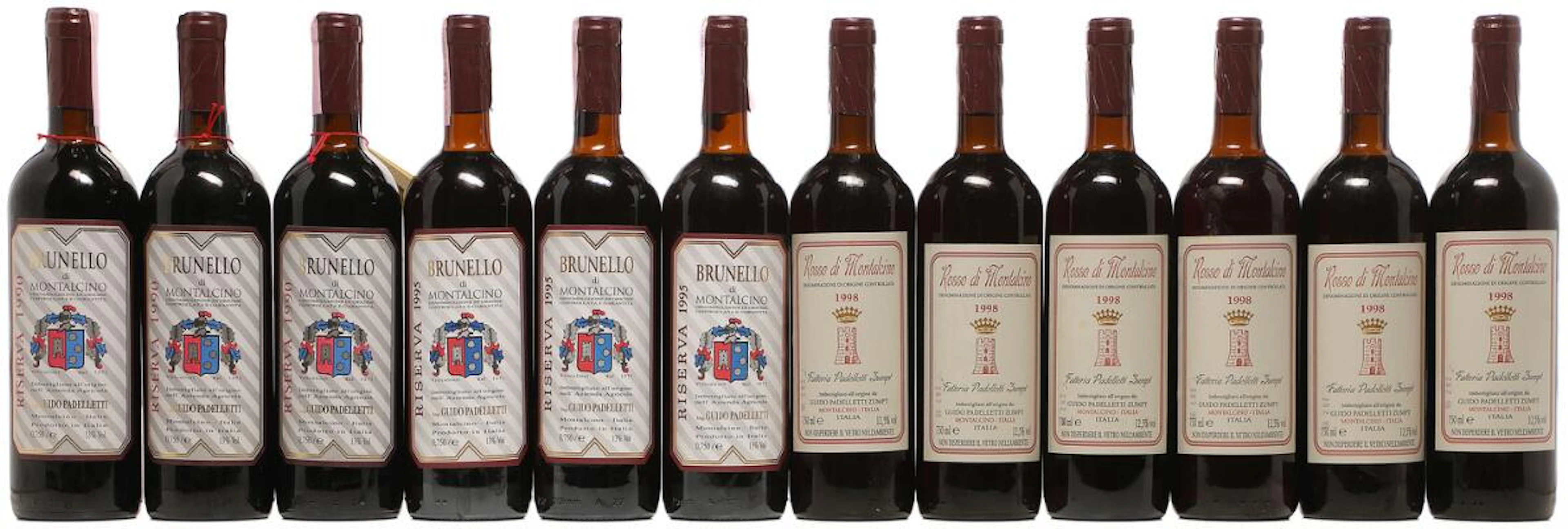 3 bts. Brunello di Montalcino Riserva, Padelletti 1990 etc. Total