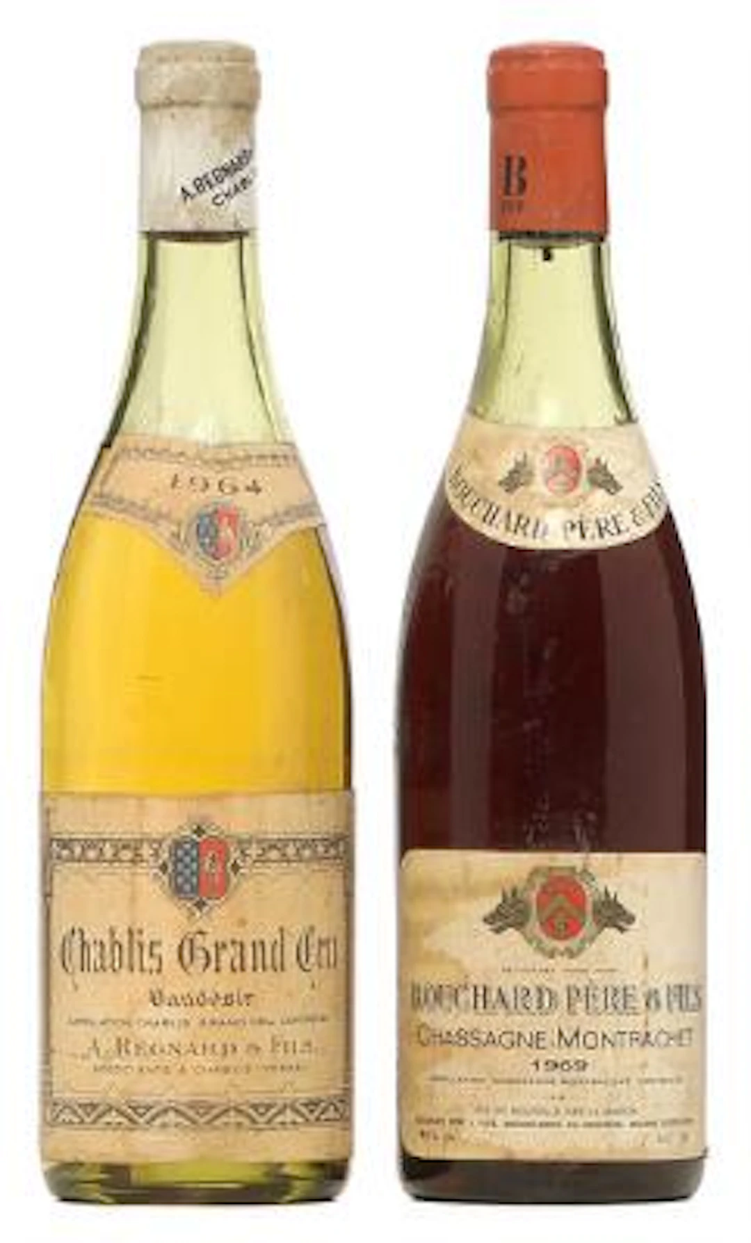 1 bt. Chablis Grand Cru "Vaudésir", A. Regnard 1964 C (ms). etc. Total