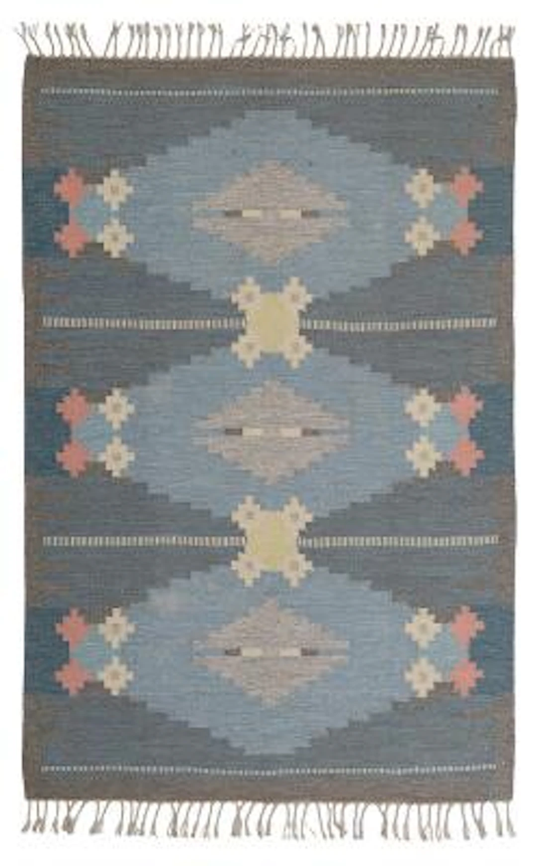 Ingegerd Silow: "Örbyhus". Handwoven wool carpet in "rölakan" flatweave