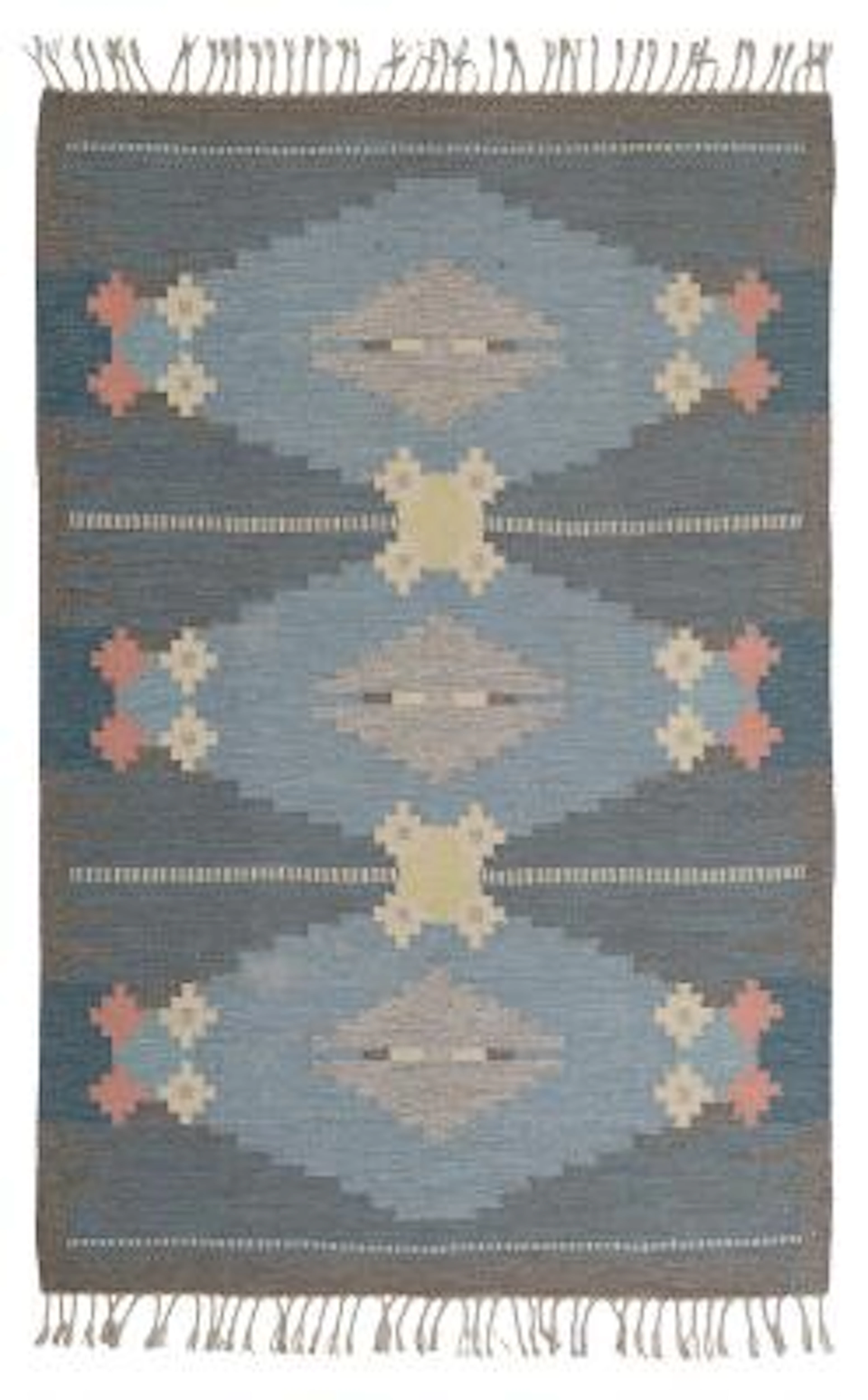 Ingegerd Silow: "Örbyhus". Handwoven wool carpet in "rölakan" flatweave