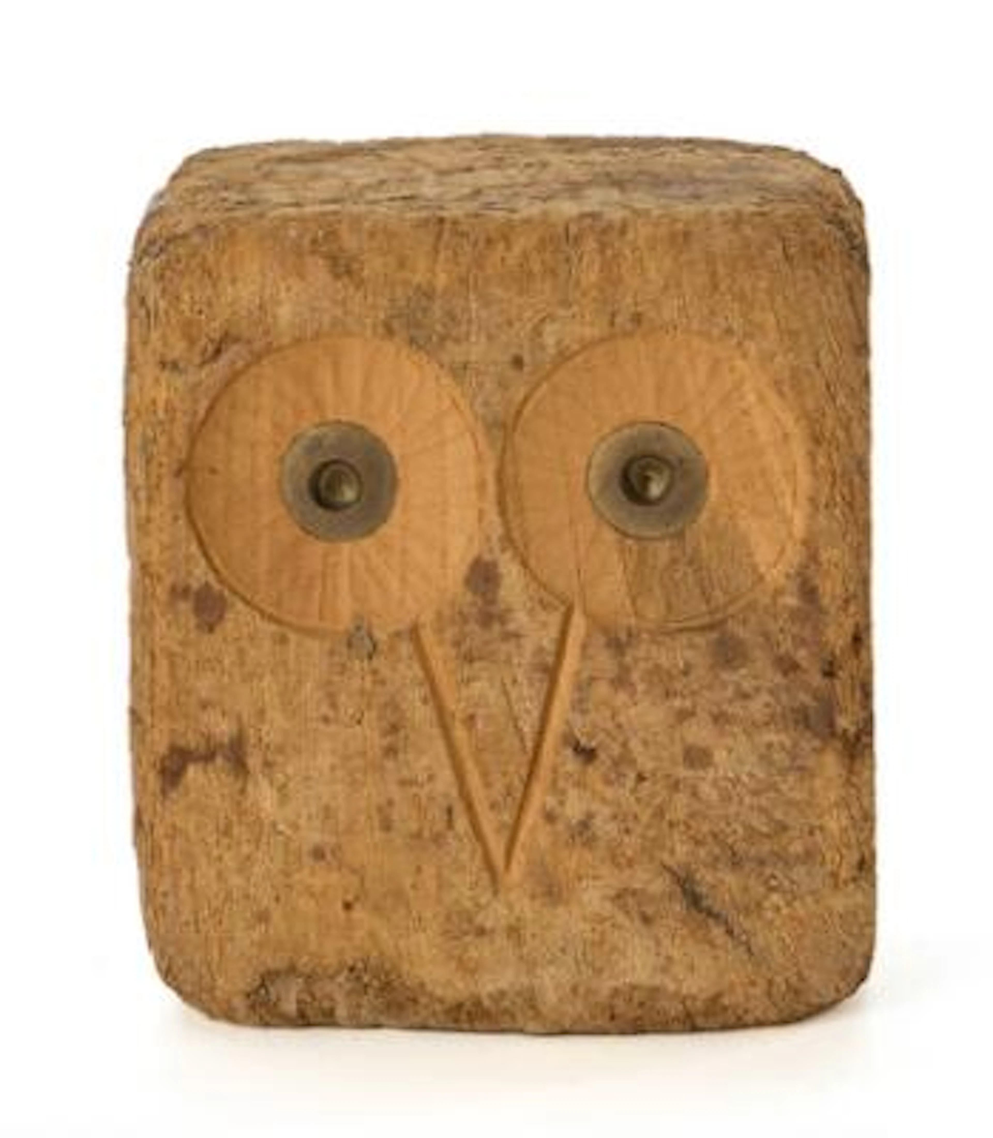 Jacob Hermann: Patinated wooden figure in shape of an owl. Patinated