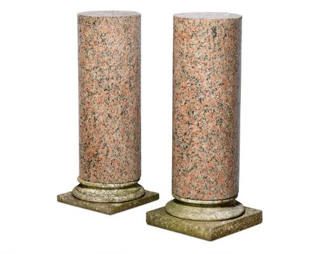 A pair of Italian columns, Egyptian granite from Aswan. Rome, 18th-19th