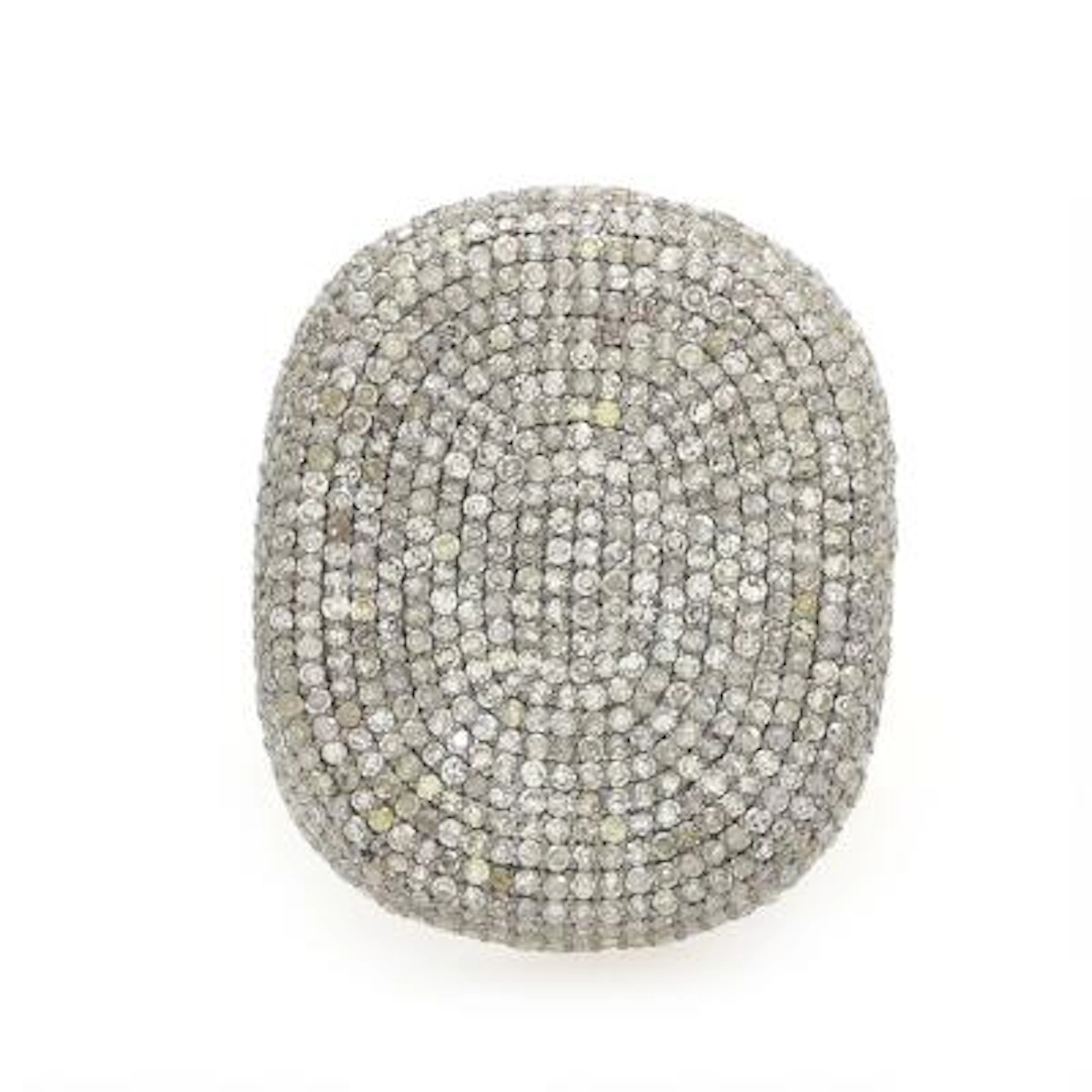 A diamond ring set with single-cut diamonds weighing a total of app.