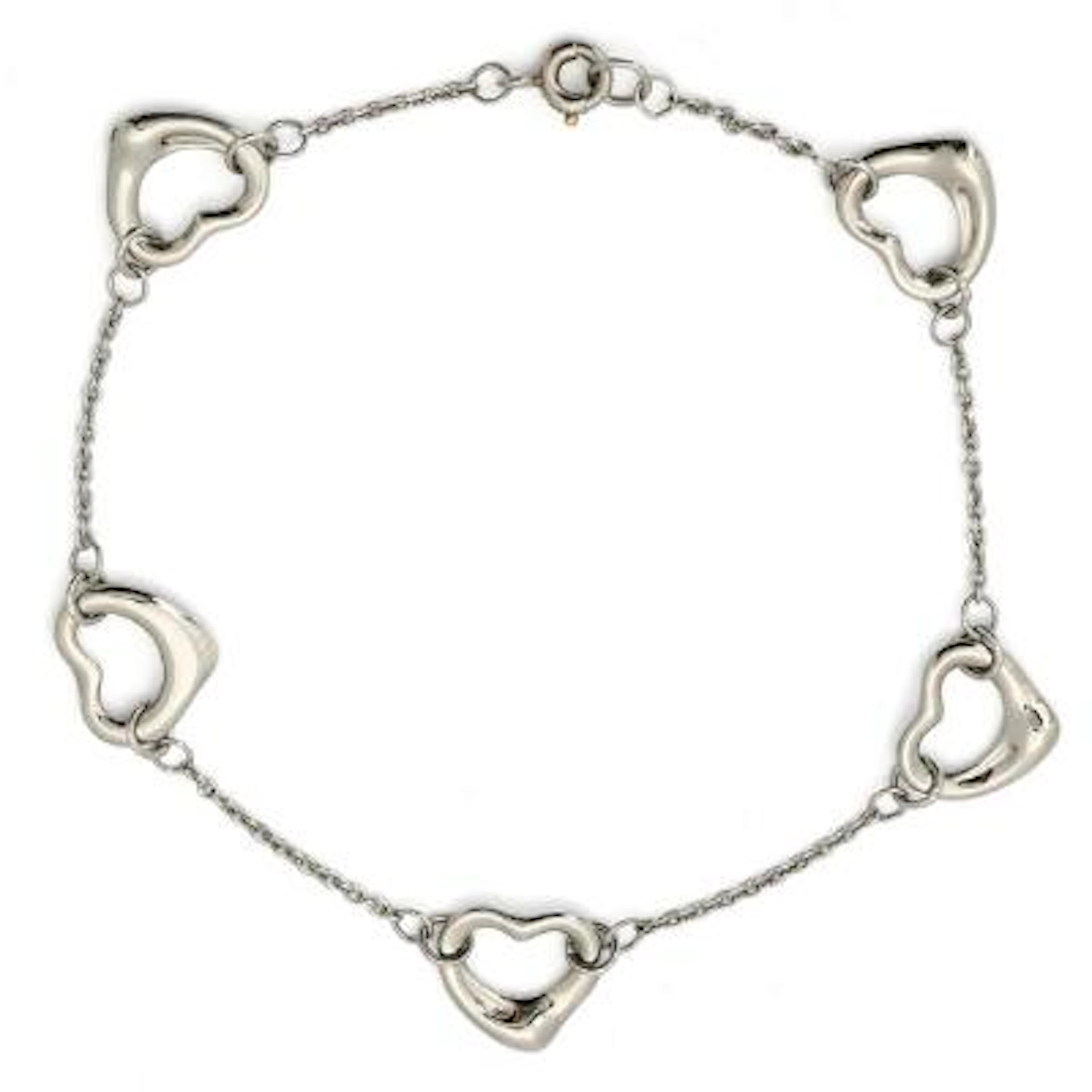 Tiffany & Co.: An "Open Heart" bracelet set with five heart-shaped