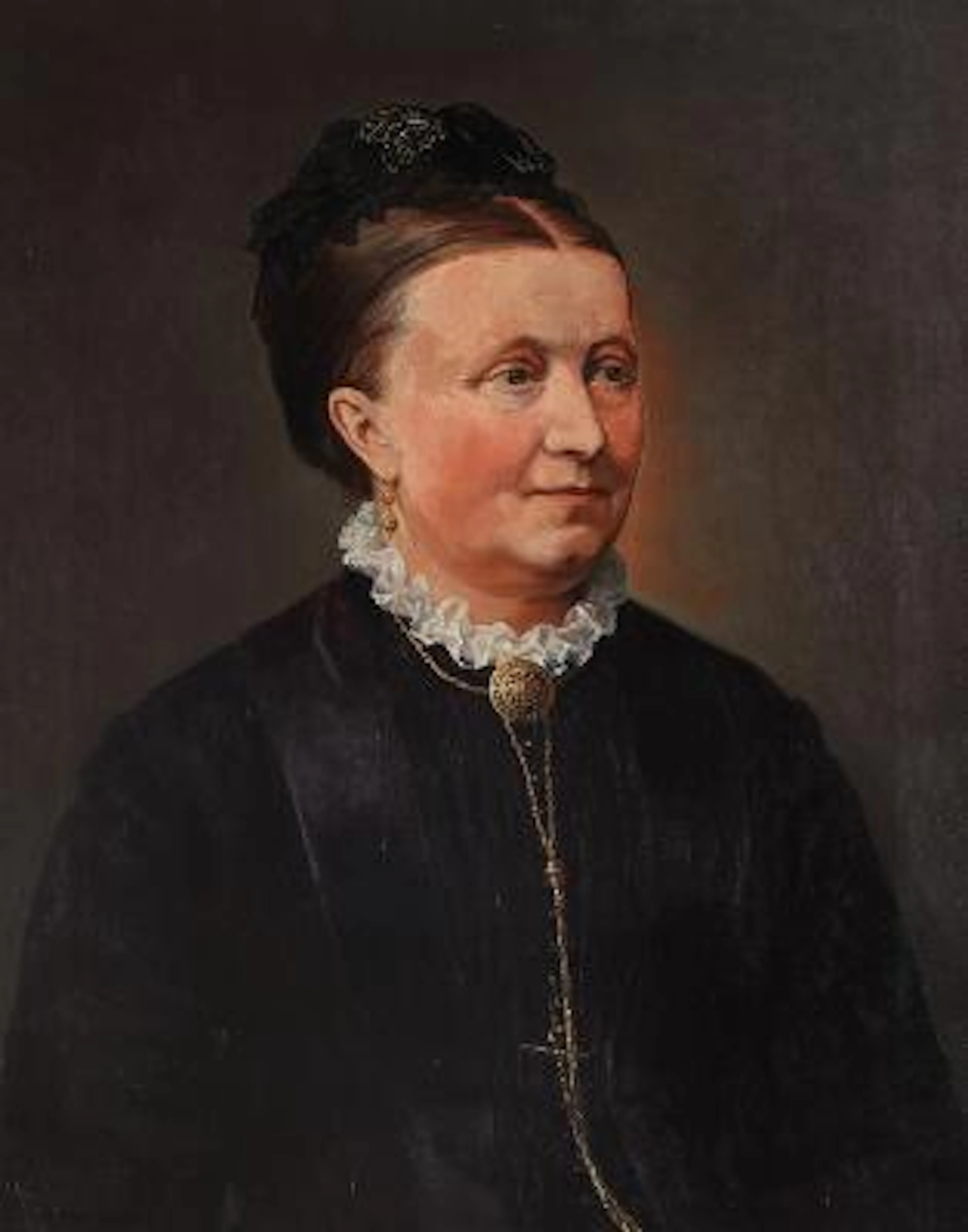 F. C. Lund: Portrait of a bourgeois lady. Signed F. C. Lund, 1889.