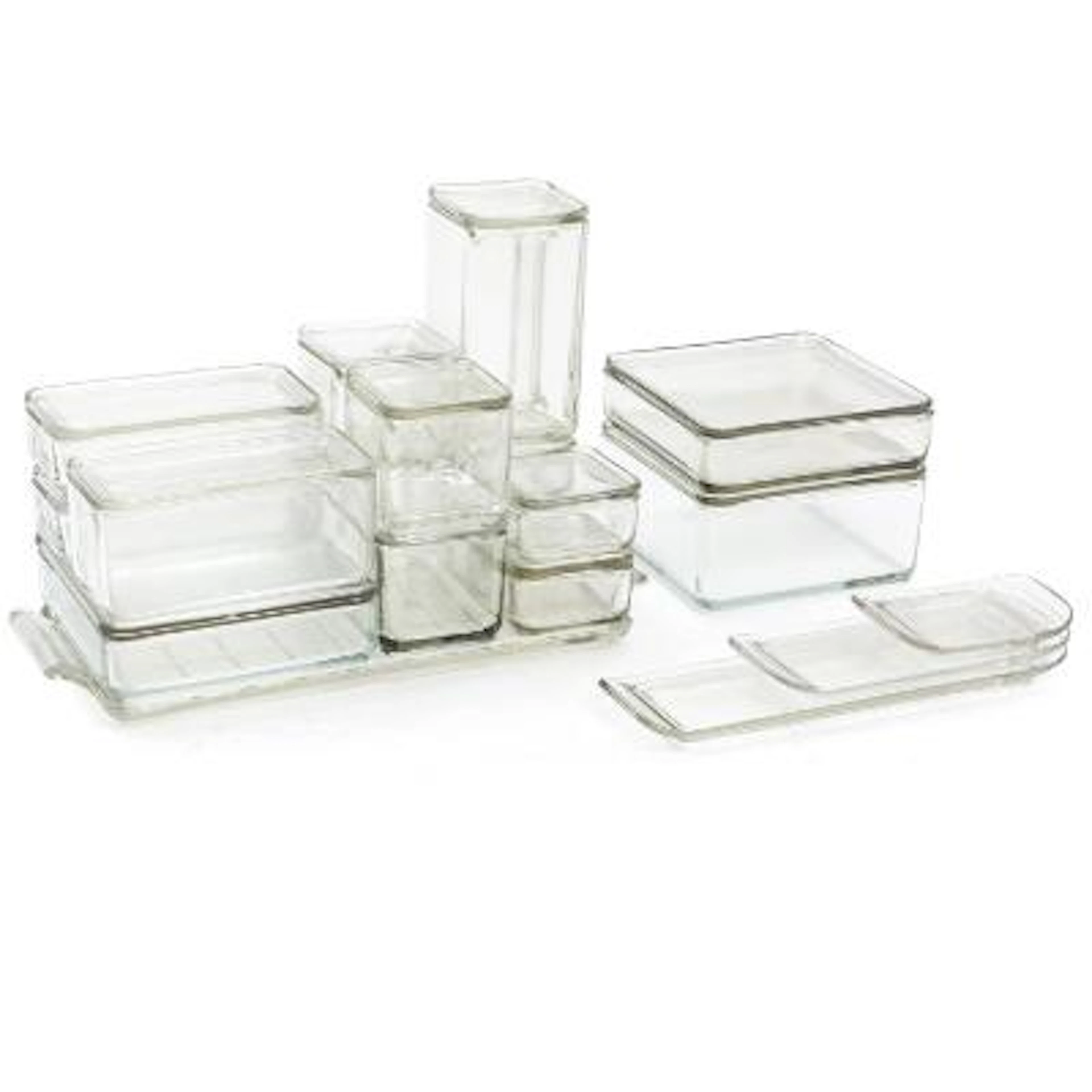 Wilhelm Wagenfeld: "Kubus". A collection of molded glass stacking