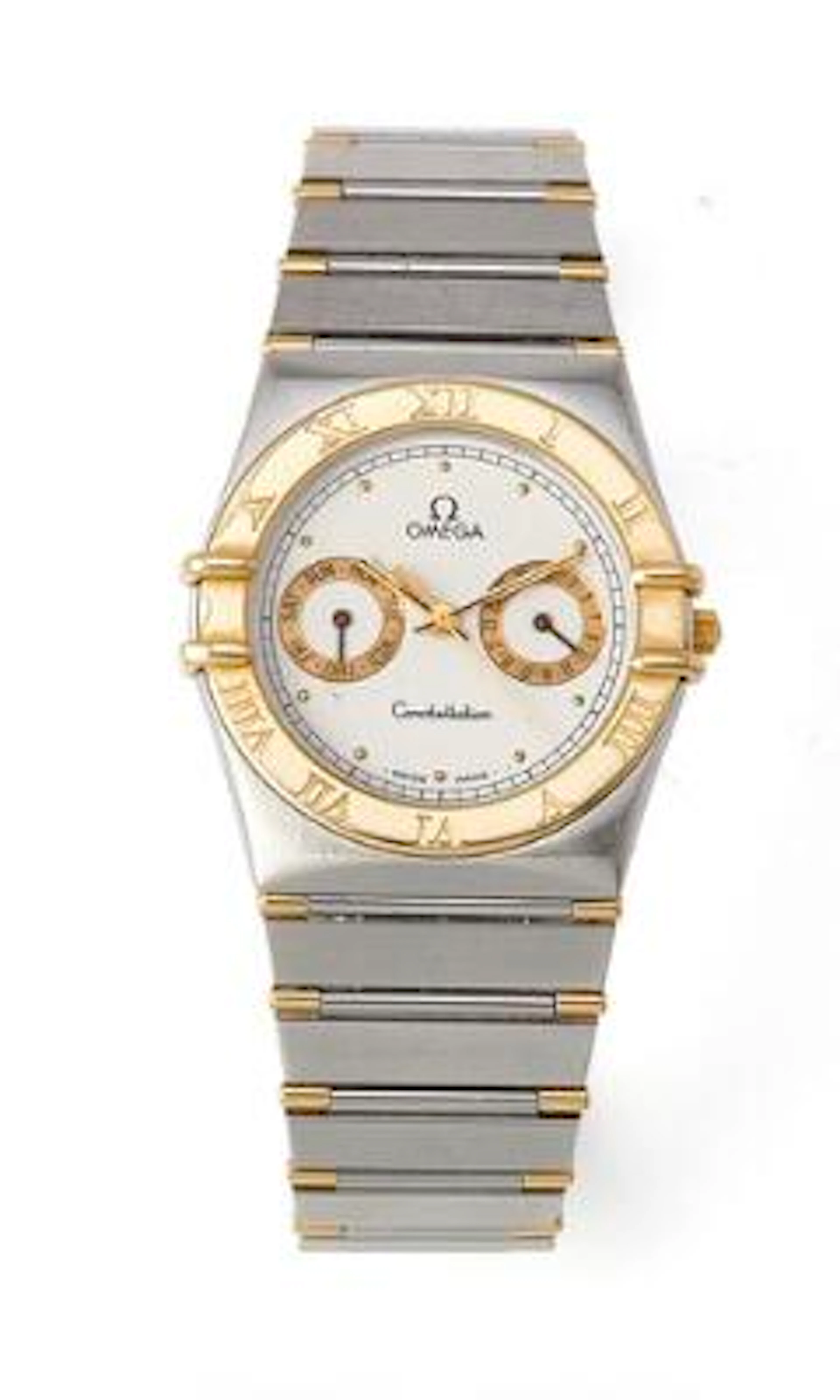 Omega: Constellation ''Manhattan'' of 18k gold and steel, ref. 396.1069.
