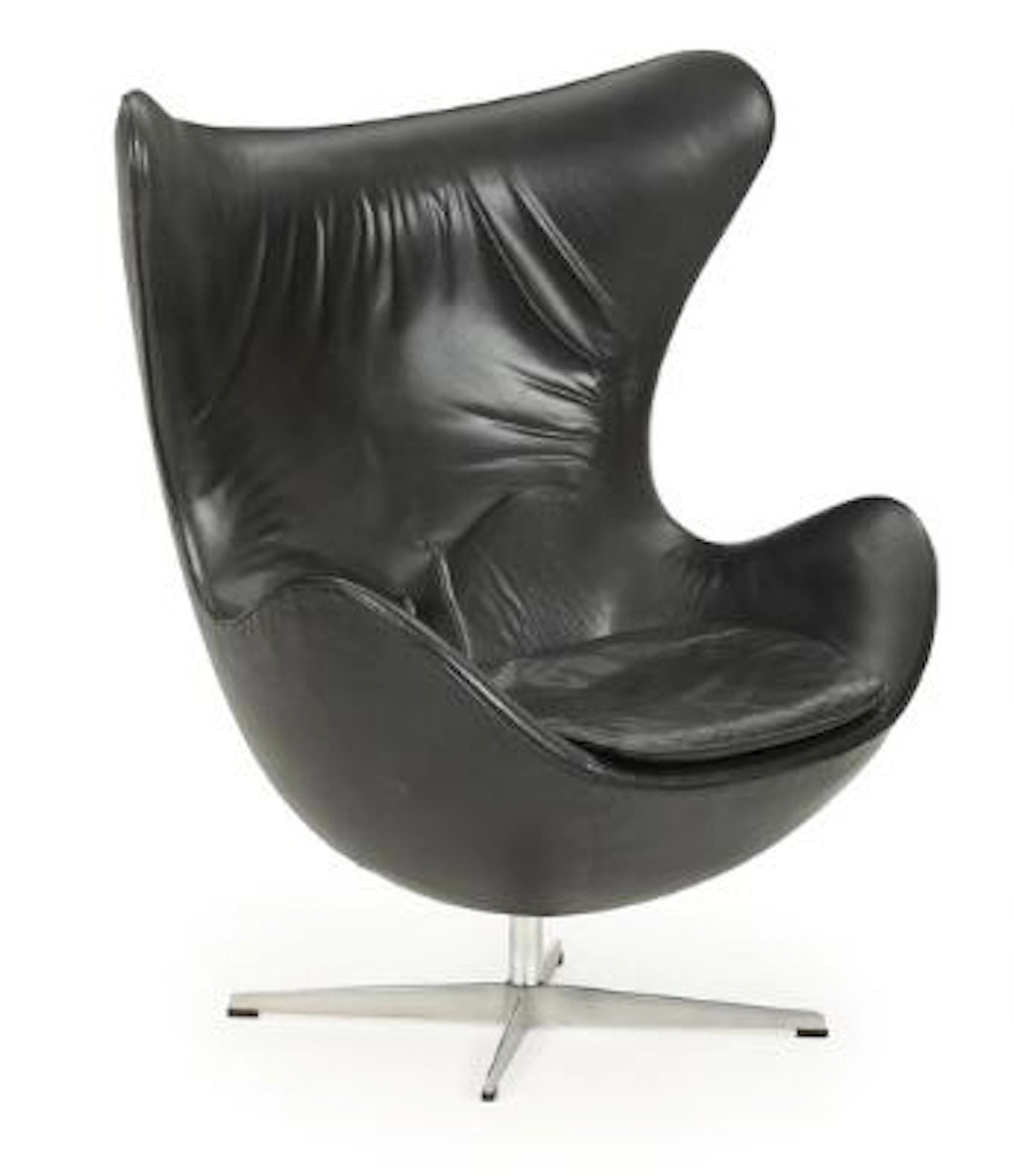 Arne Jacobsen: "The Egg Chair". Swivel easy chair with satin polished