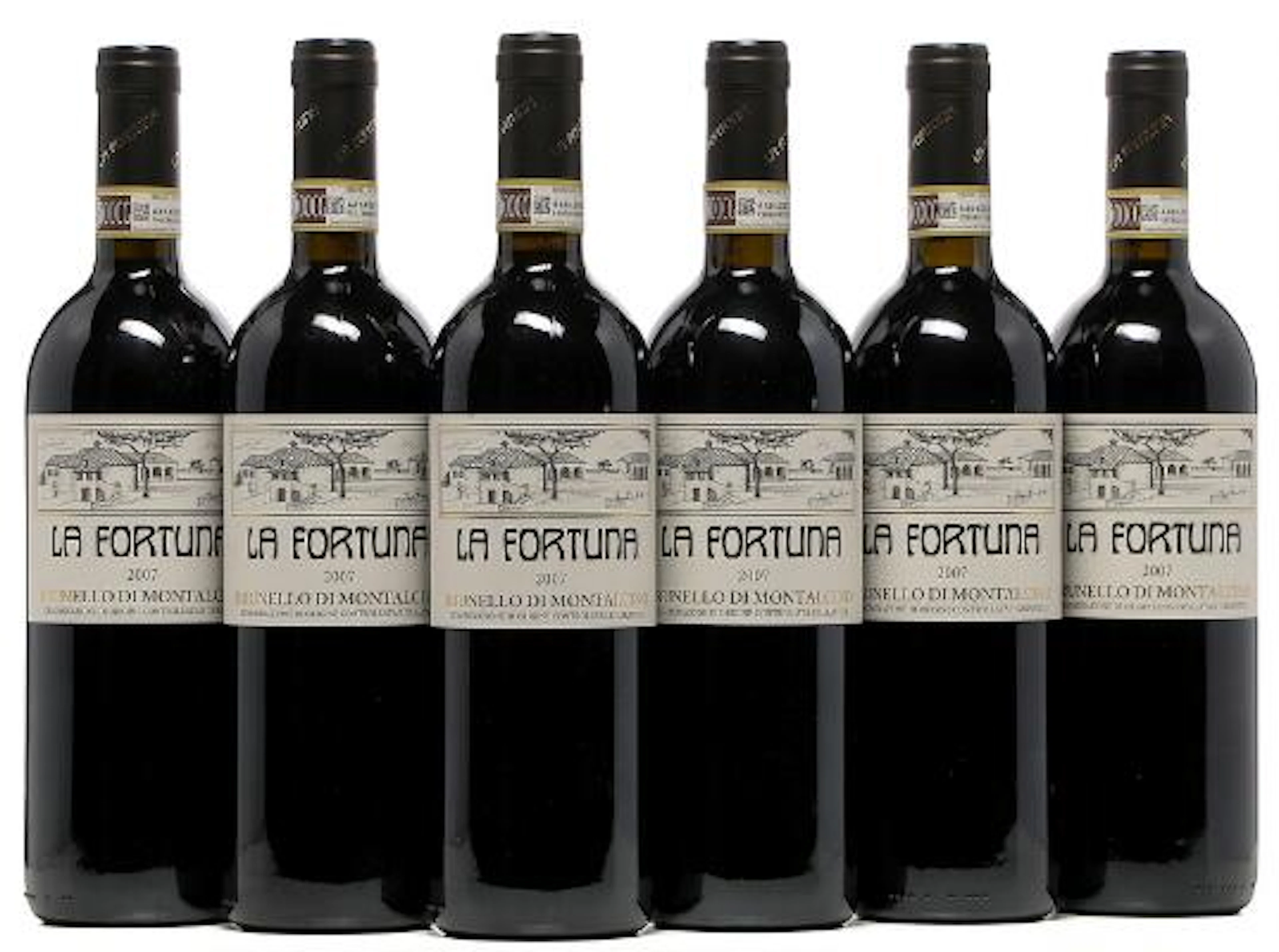 6 bts. Brunello di Montalcino, La Fortuna 2007 A (hf/in). Oc. – Bruun