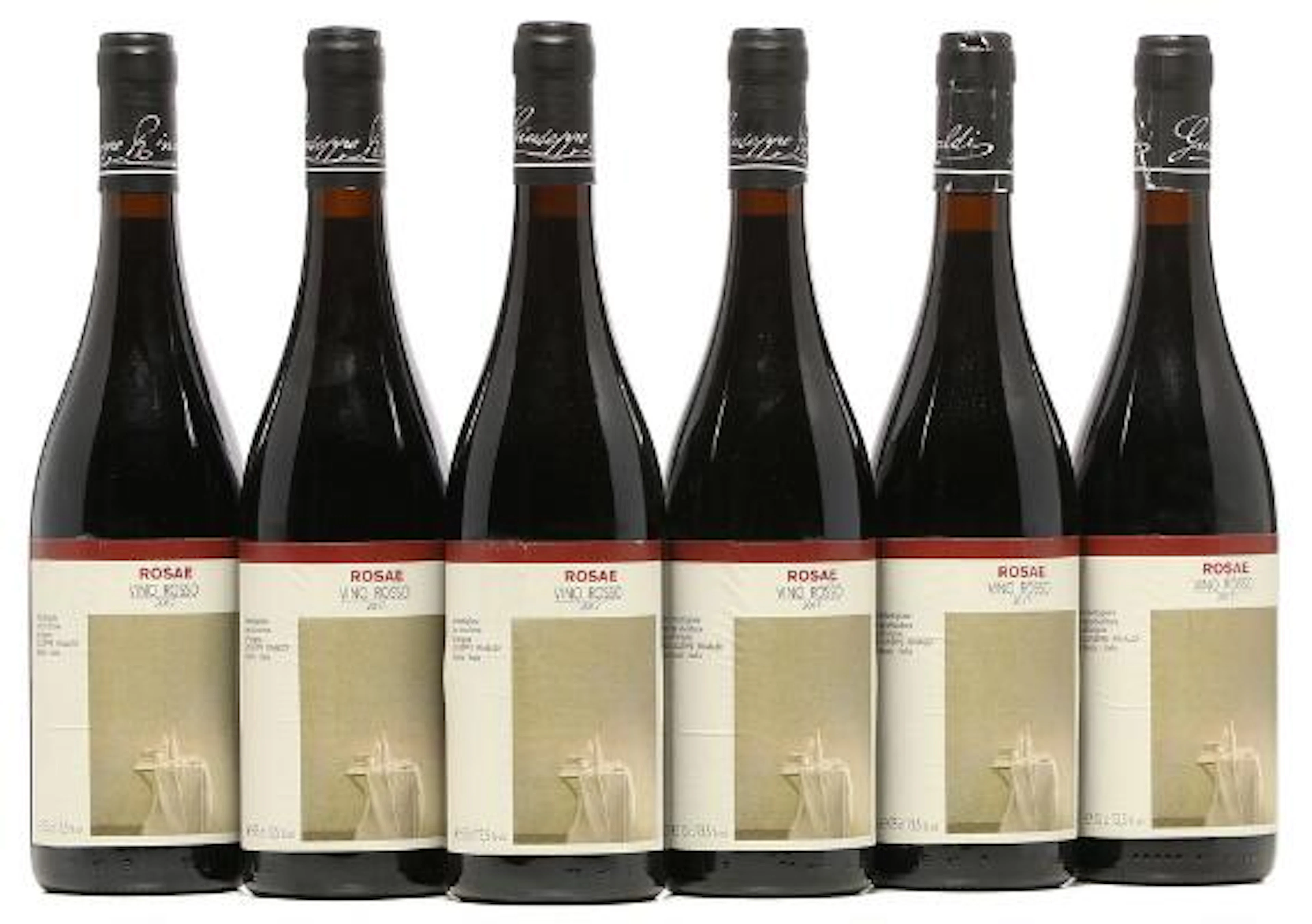 6 bts. Vino da Tavola "Rosae", Ruche, Giuseppe Rinaldi 2017 A (hf/in).