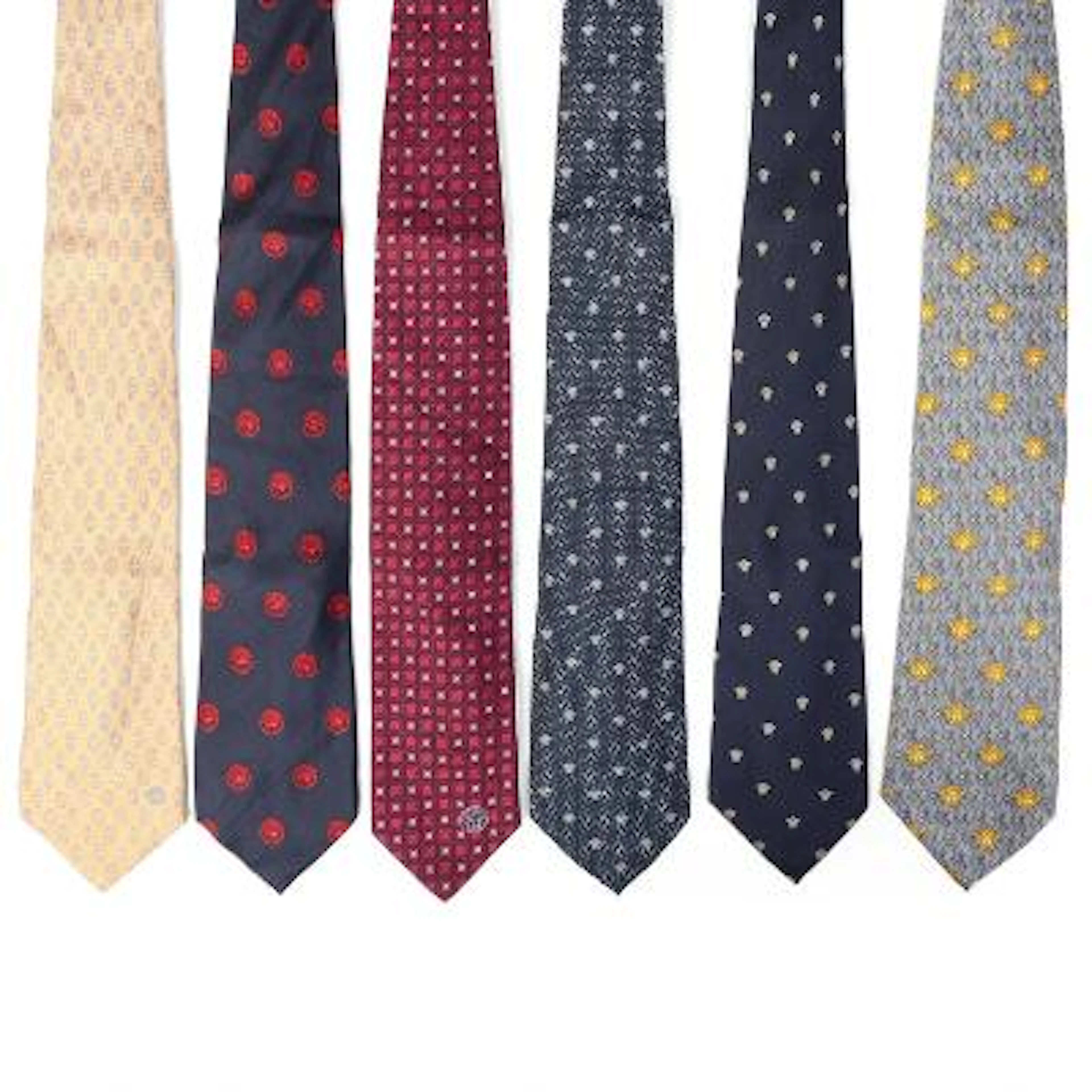 Gianni Versace: A collection comprising of six silk ties each with