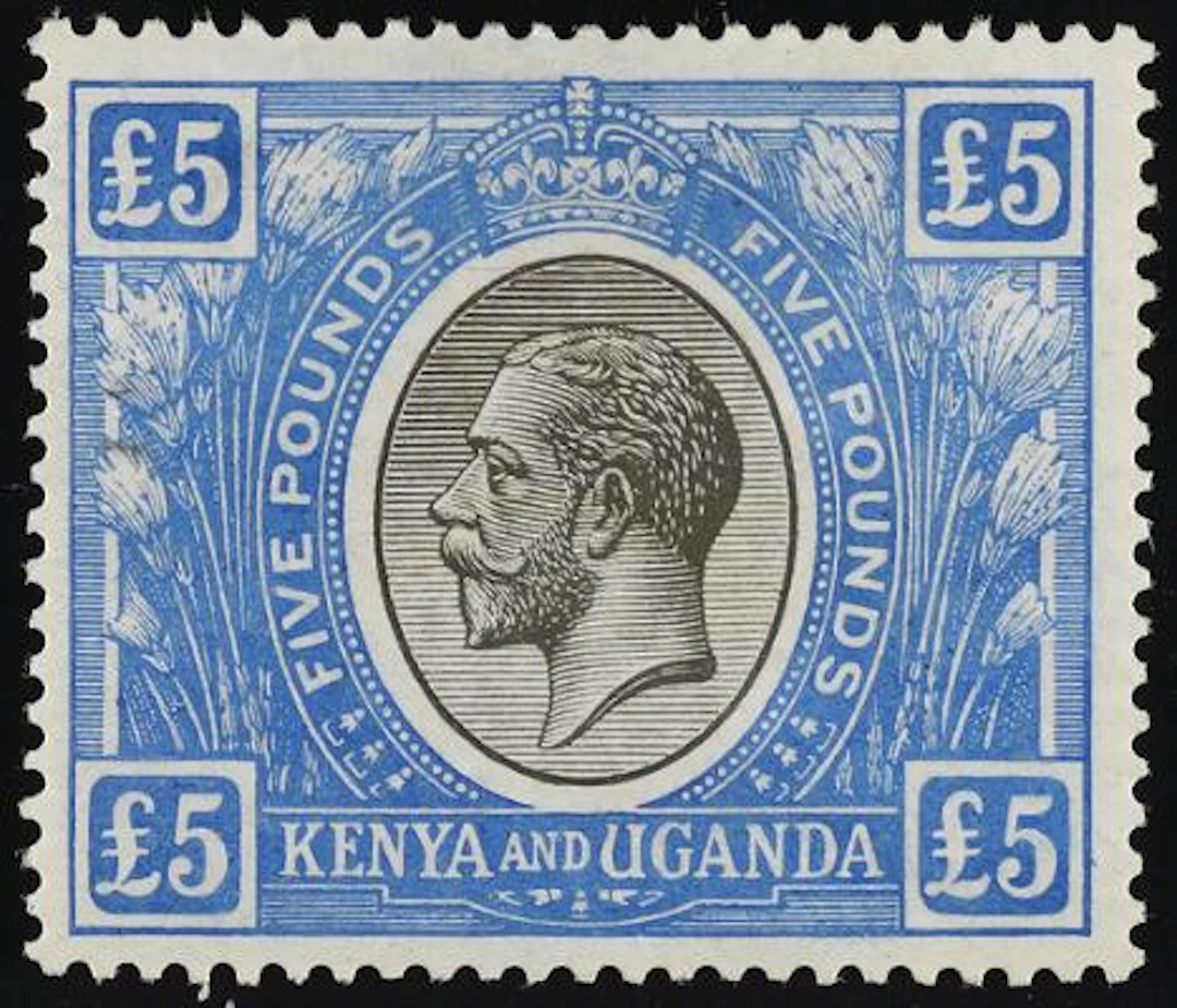 Kenya and Uganda. 1922-27. £5. Very fine unused copy of this rare