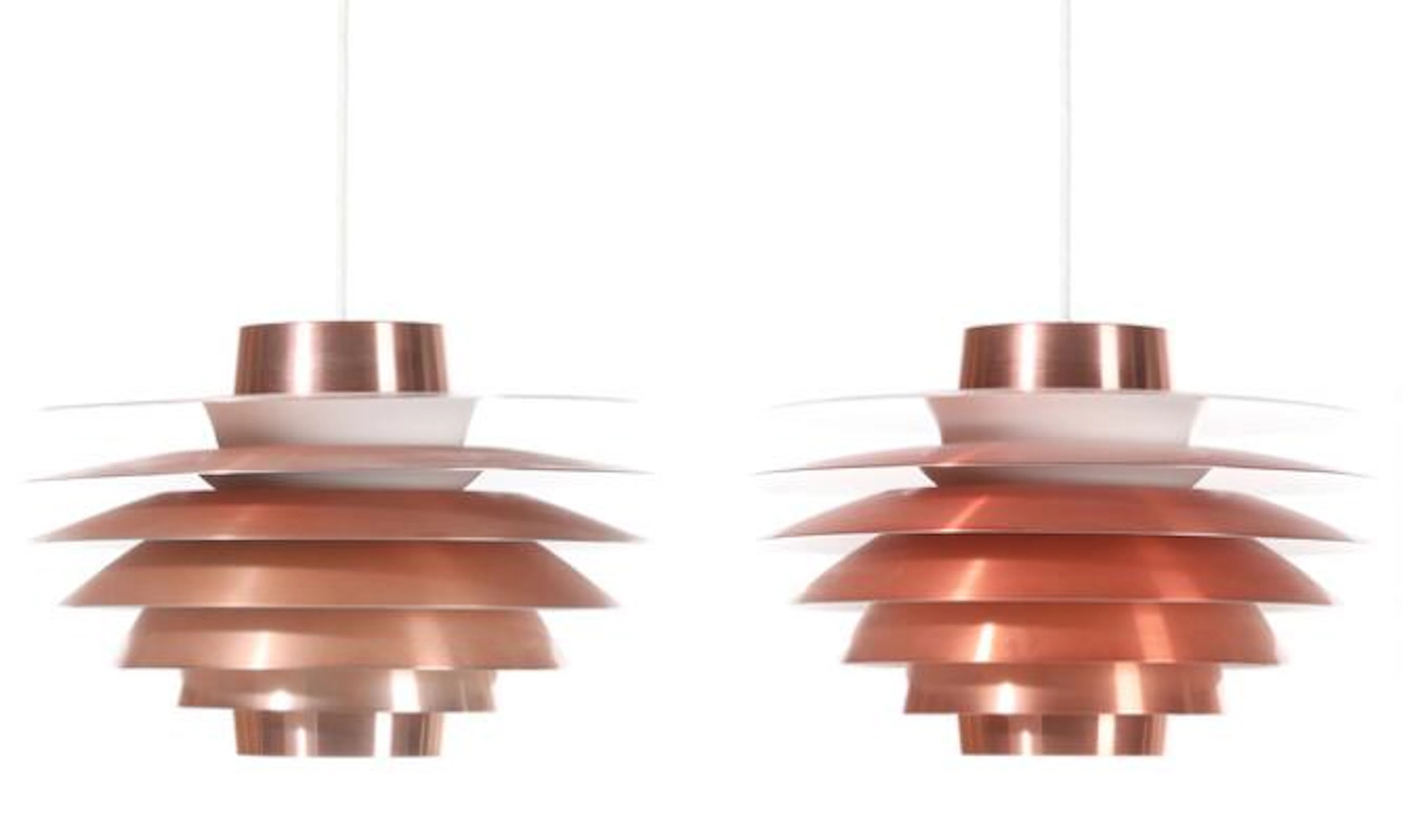 Sven Middelboe: "Verona". A pair of pendants with copper coated metal