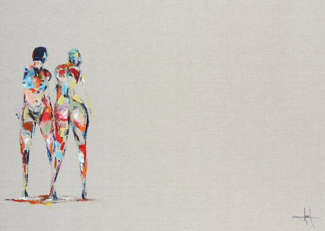 Henrik Busk Andersen: "Less is more". Signed monogram. Oil on canvas.