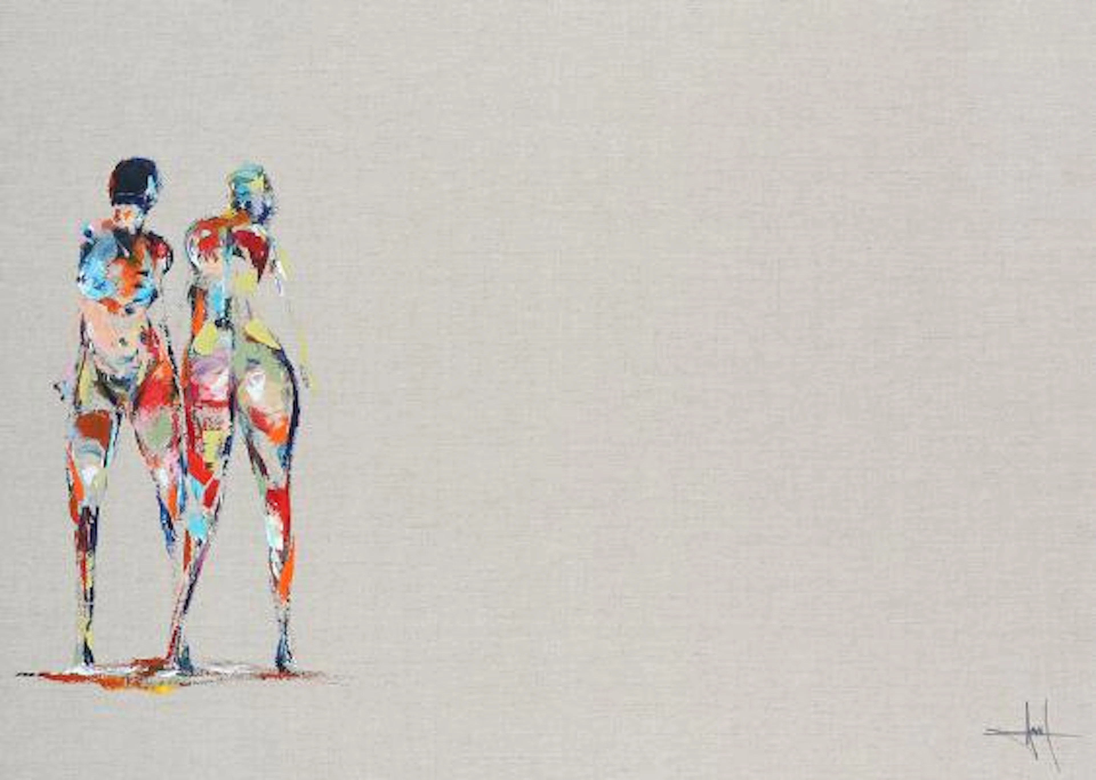 Henrik Busk Andersen: "Less is more". Signed monogram. Oil on canvas.