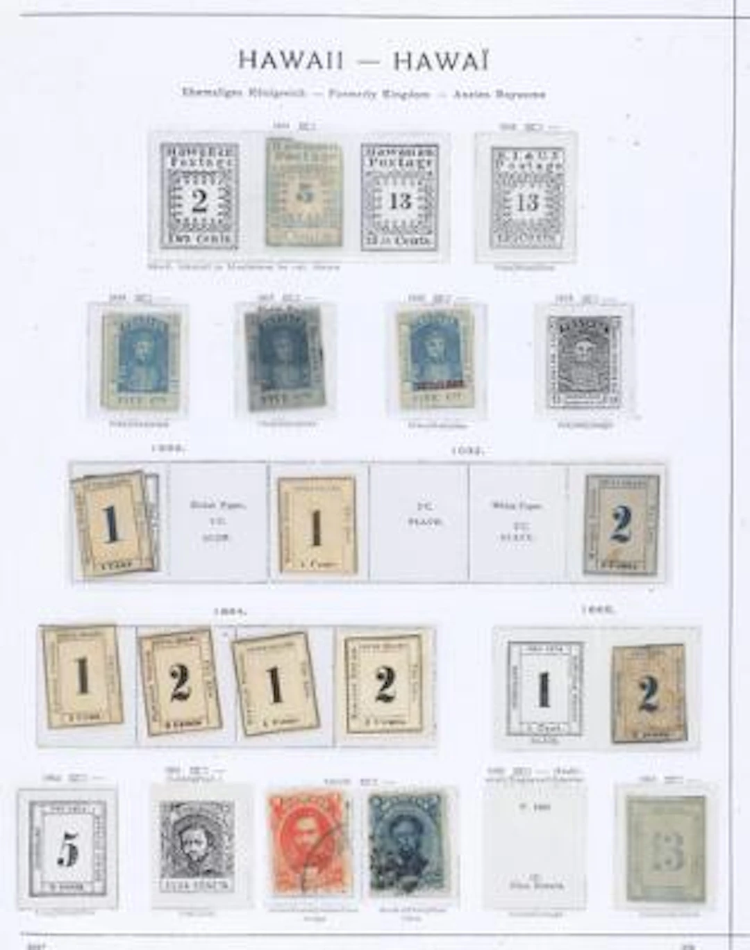 Hawaii. 1851-1897. Old collection on loose pages. Incl. several better
