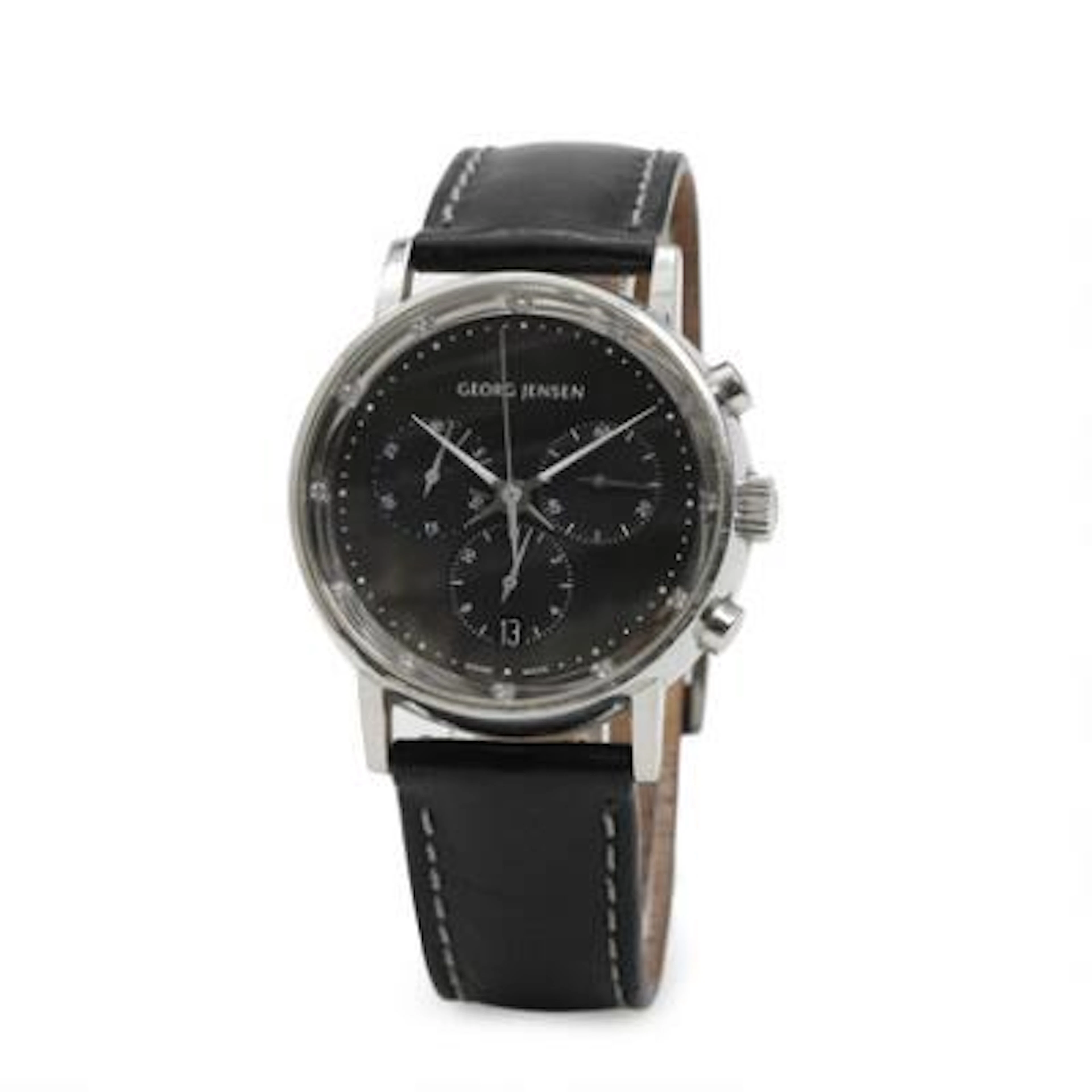 Georg Jensen: Wristwatch of steel, ref. 000159. Quartz movement with