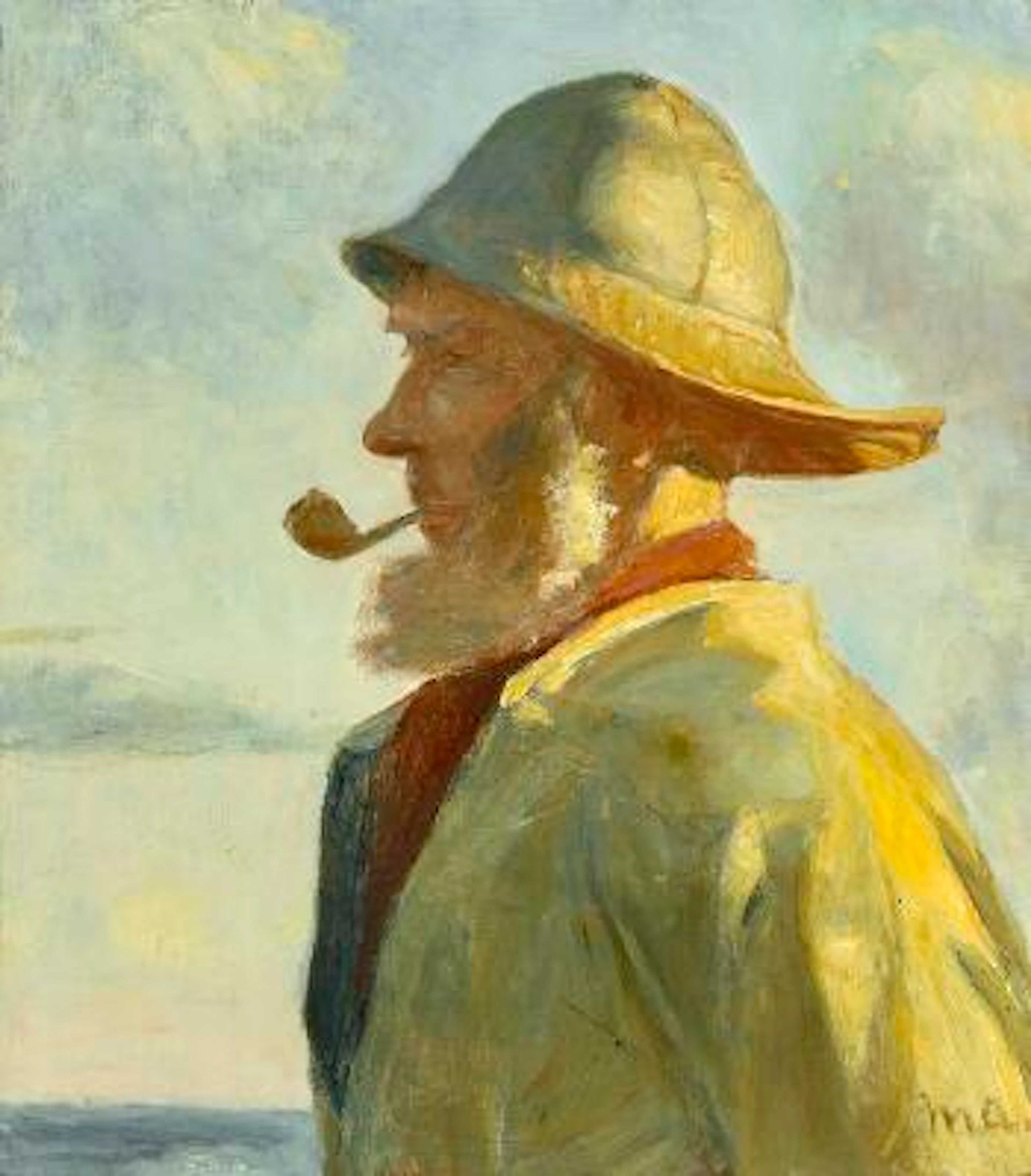 Michael Ancher: A fisherman from Skagen. Signed M. A. Oil on canvas.